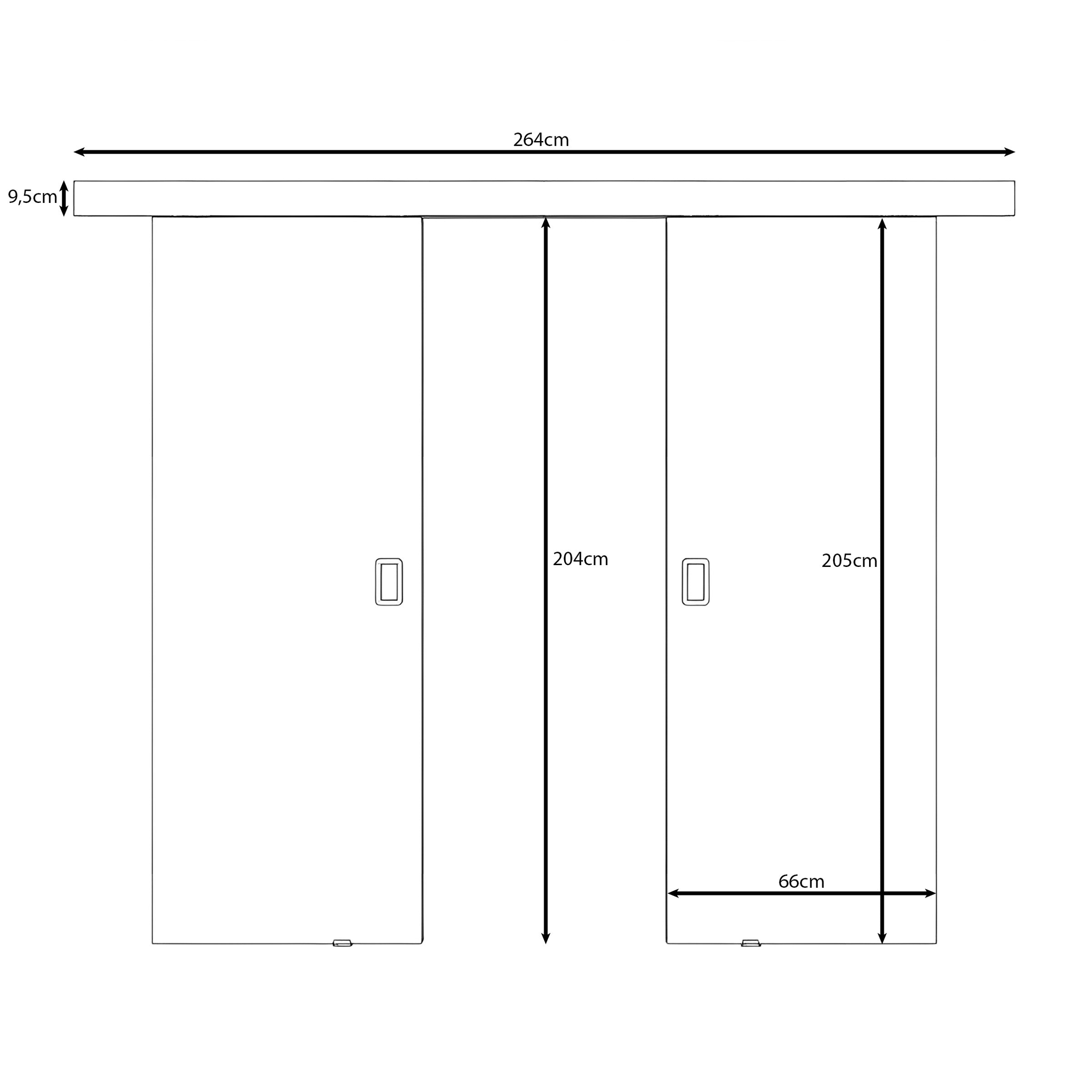 Basora - Schuifdeur dubbel - Eikenpatroon - 76x205 cm