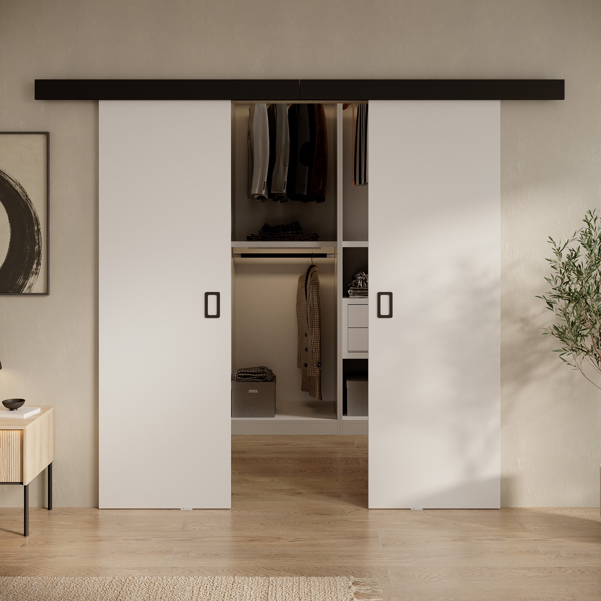 Basora - Schuifdeur dubbel - Wit - 66x205 cm