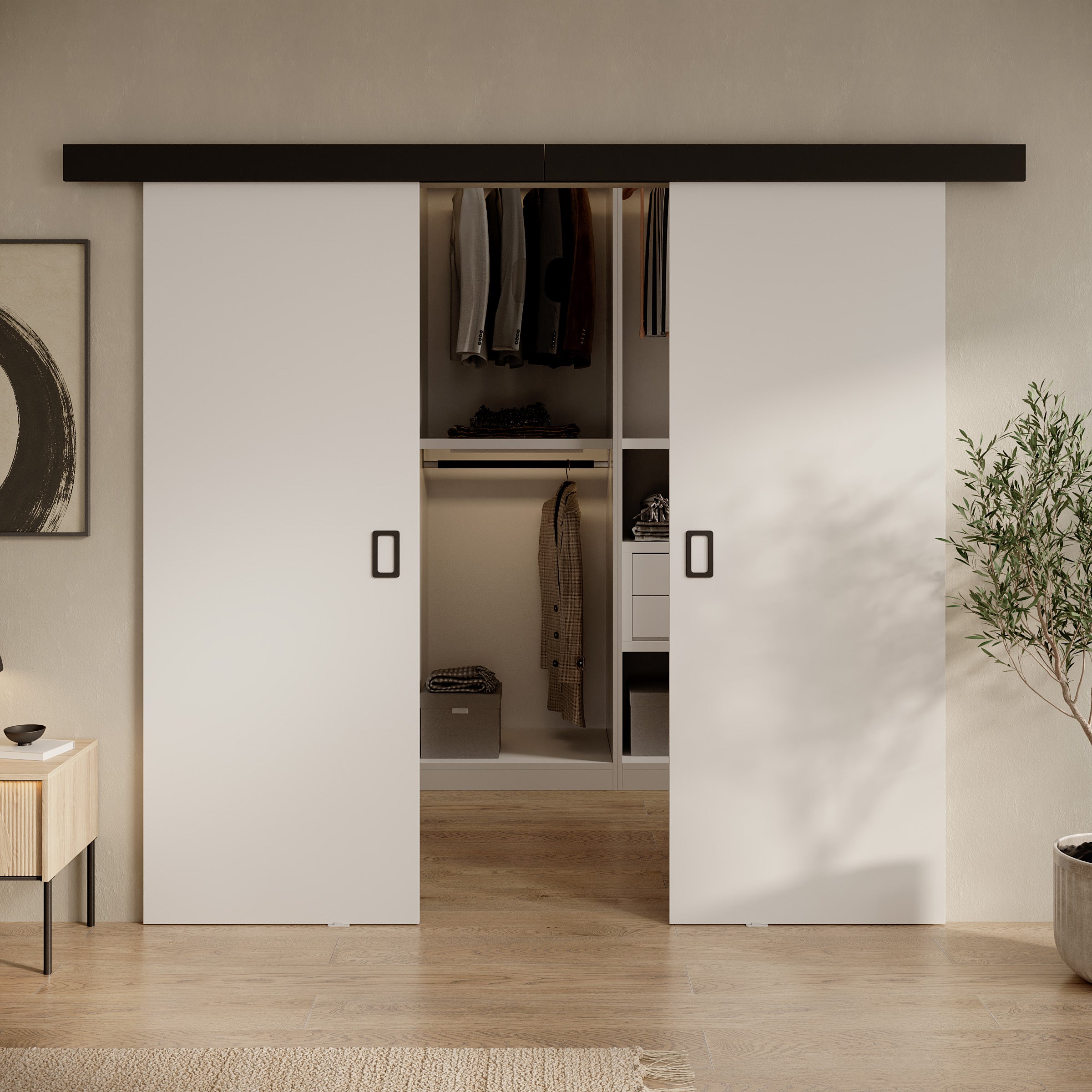 Basora - Schuifdeur dubbel - Wit - 76x205 cm