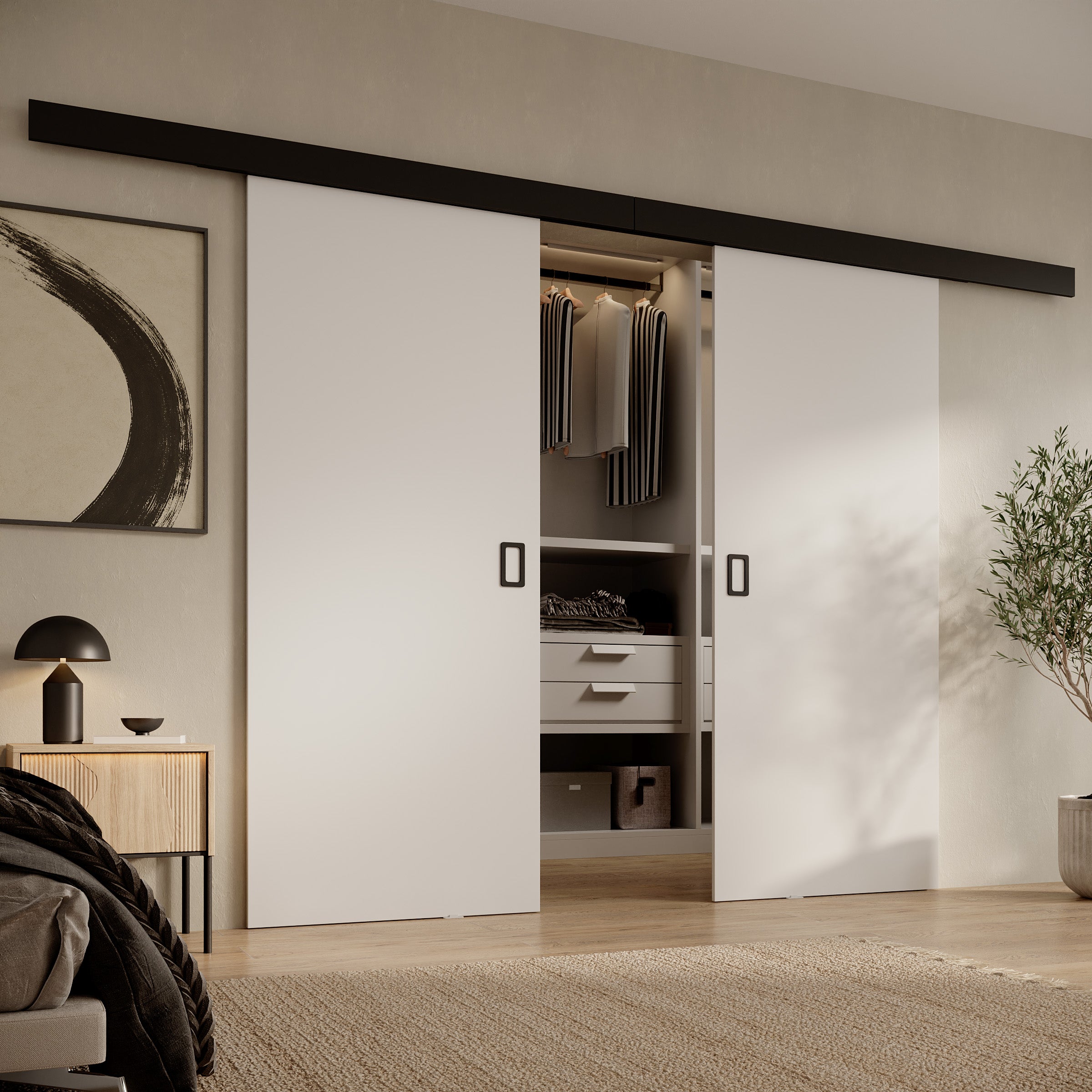 Basora - Schuifdeur dubbel - Wit - 86x205 cm