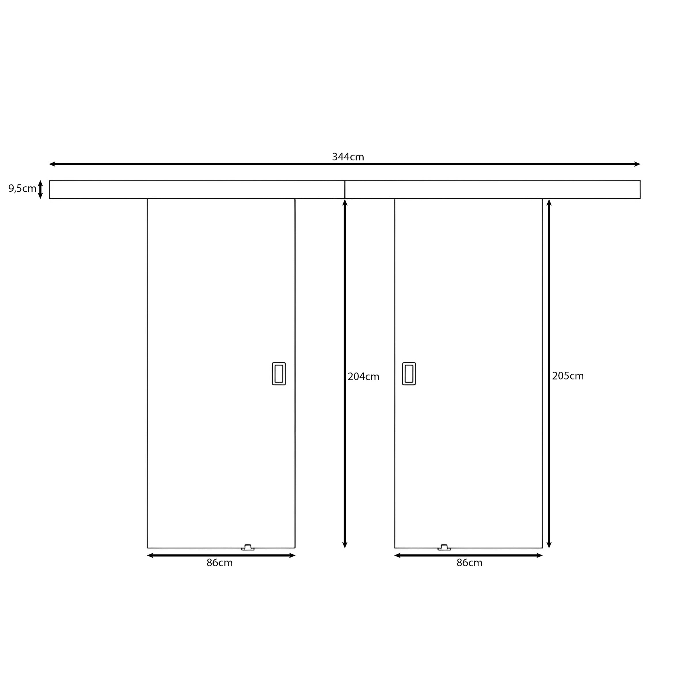 Basora - Schuifdeur dubbel - Wit - 86x205 cm