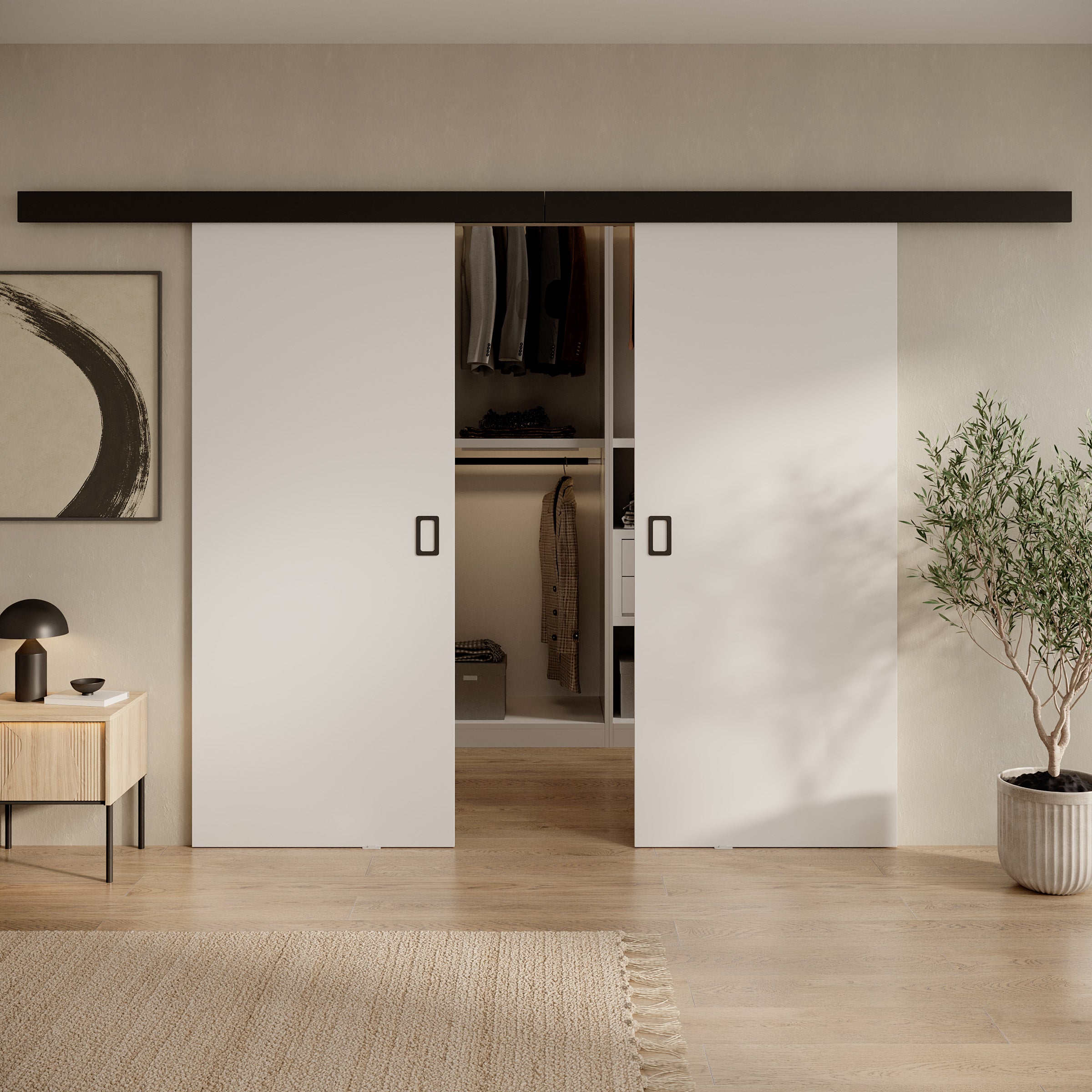 Basora - Schuifdeur dubbel - Wit - 86x205 cm