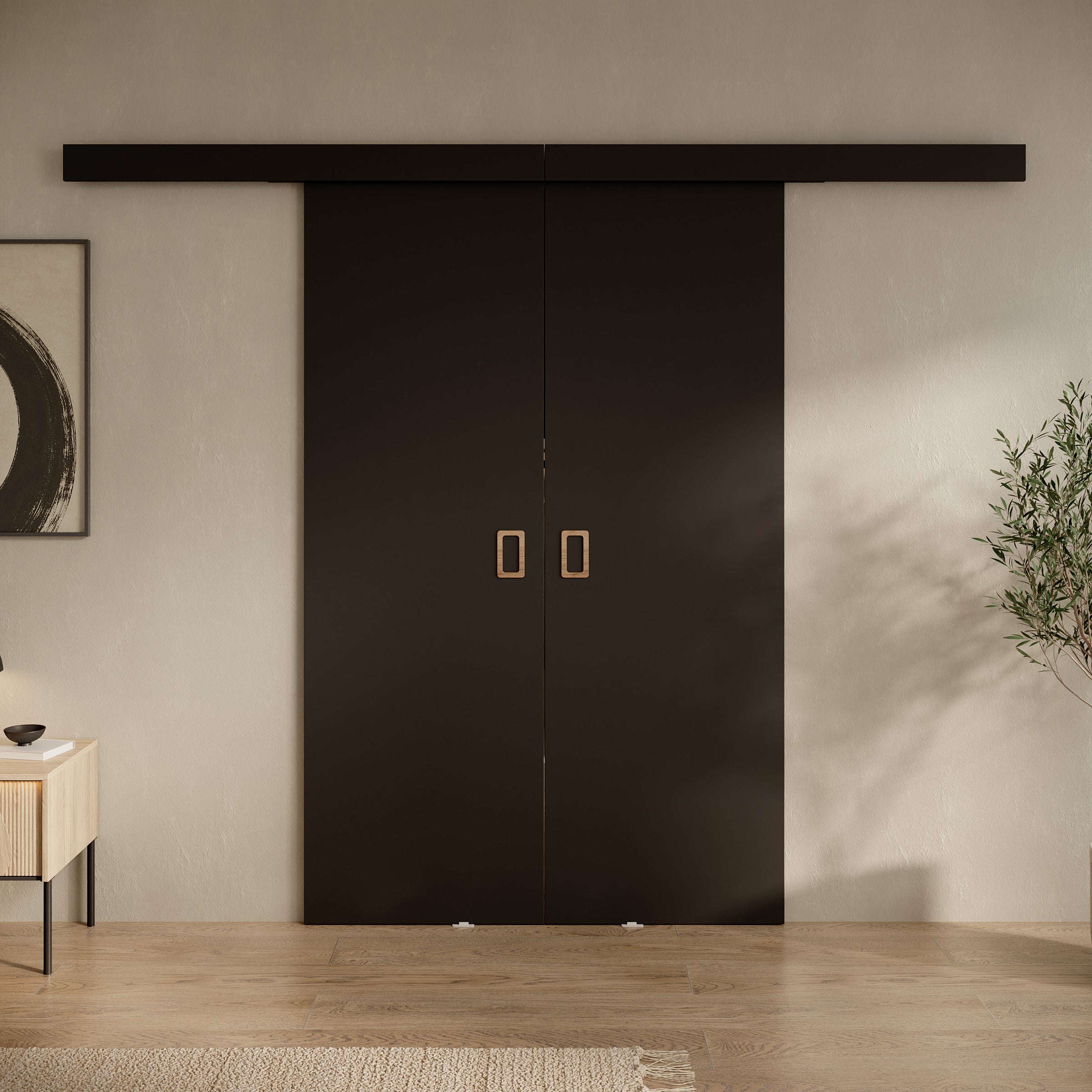 Basora - Schuifdeur dubbel - Zwart - 66x205 cm