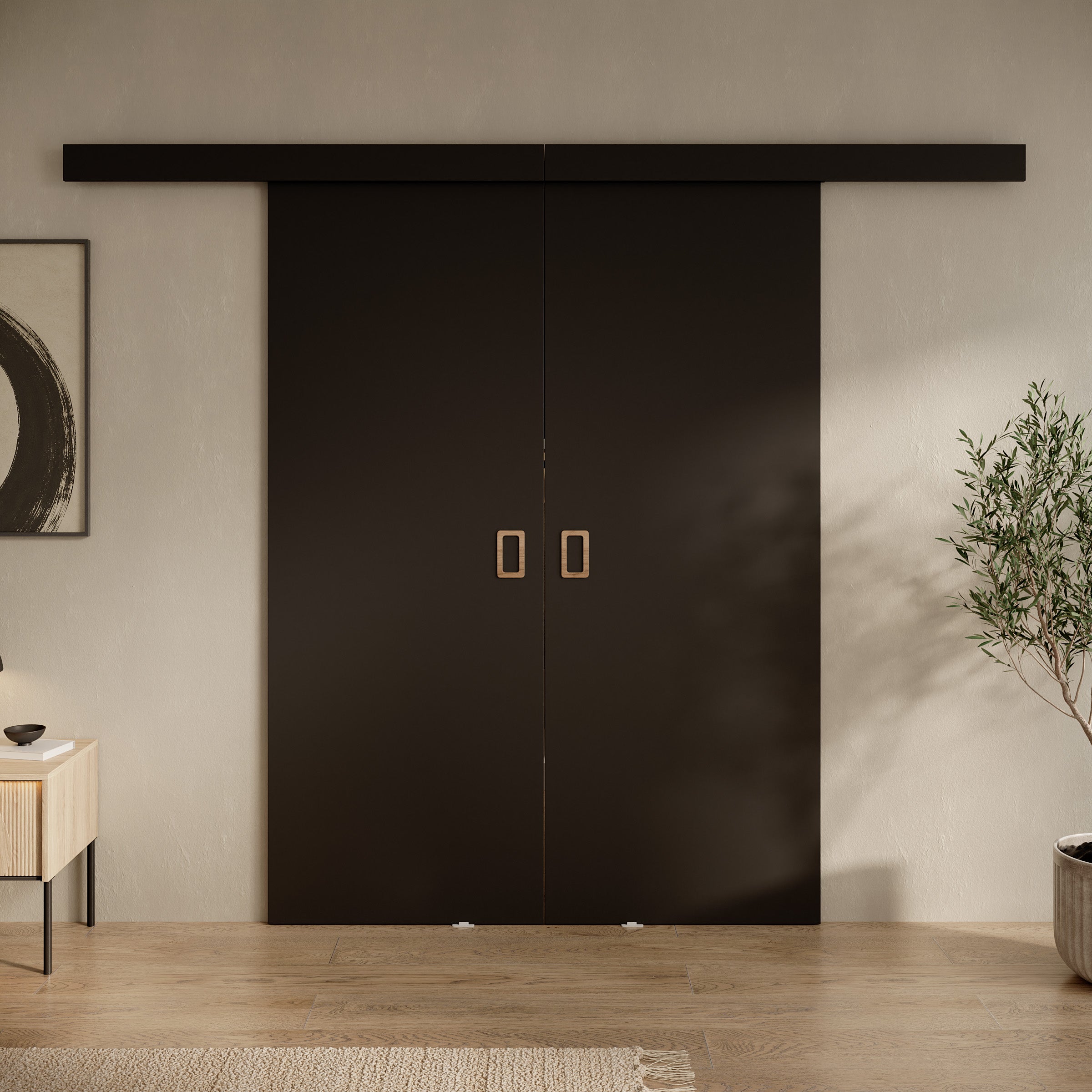 Basora - Schuifdeur dubbel - Zwart - 76x205 cm