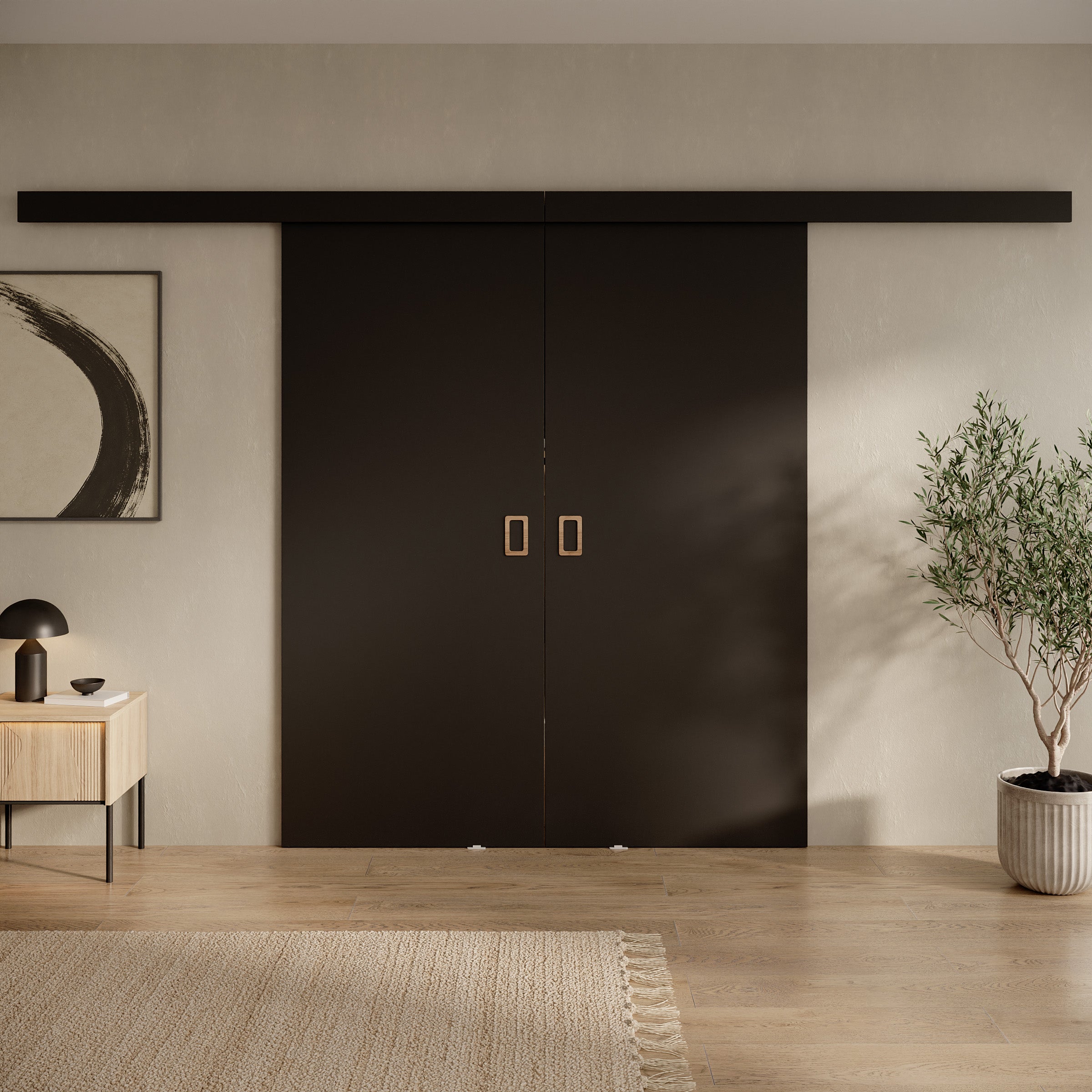 Basora - Schuifdeur dubbel - Zwart - 86x205 cm