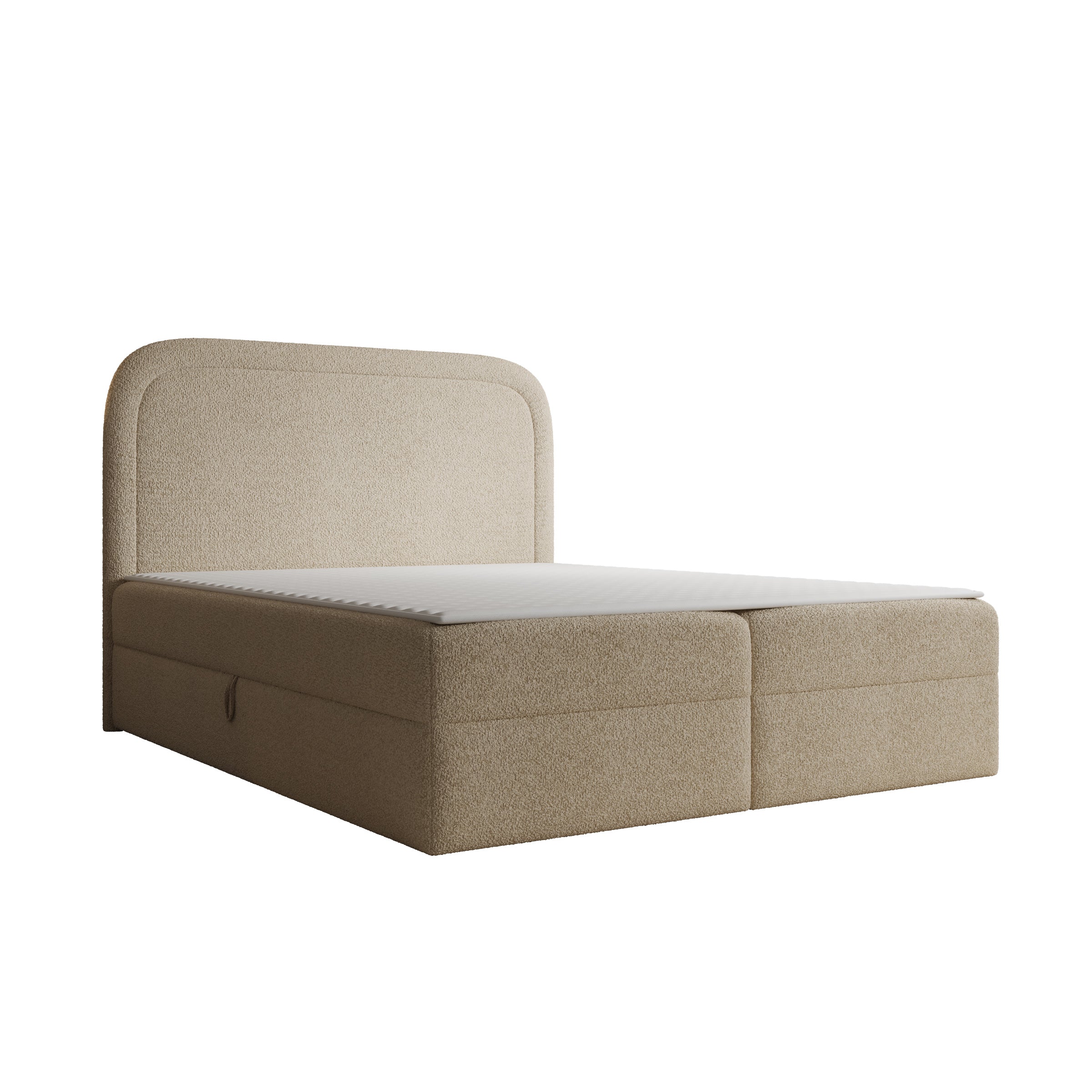Bastide - Boxspring - Teddystof beige - 160x200 cm