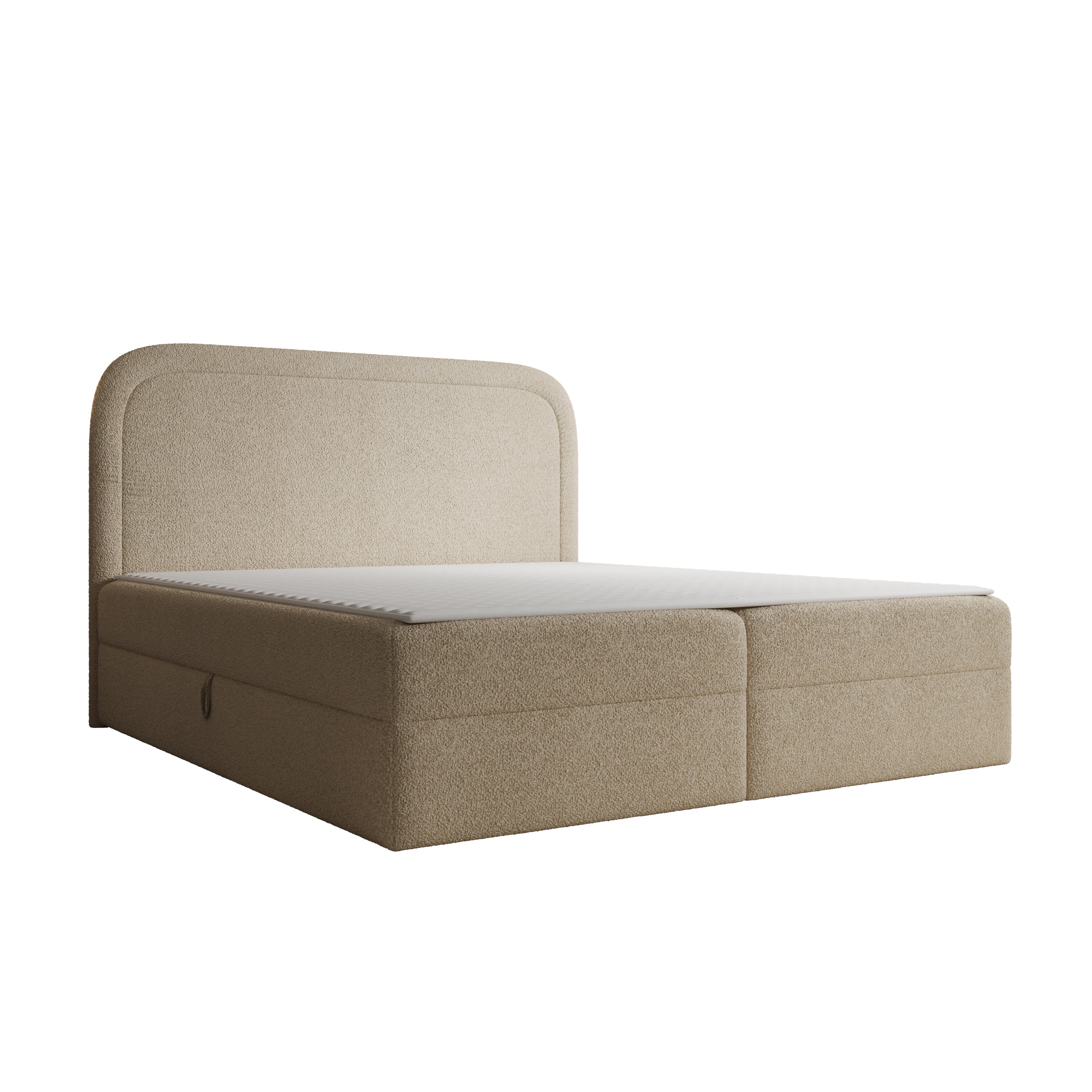 Bastide - Boxspring - Teddystof beige - 180x200 cm