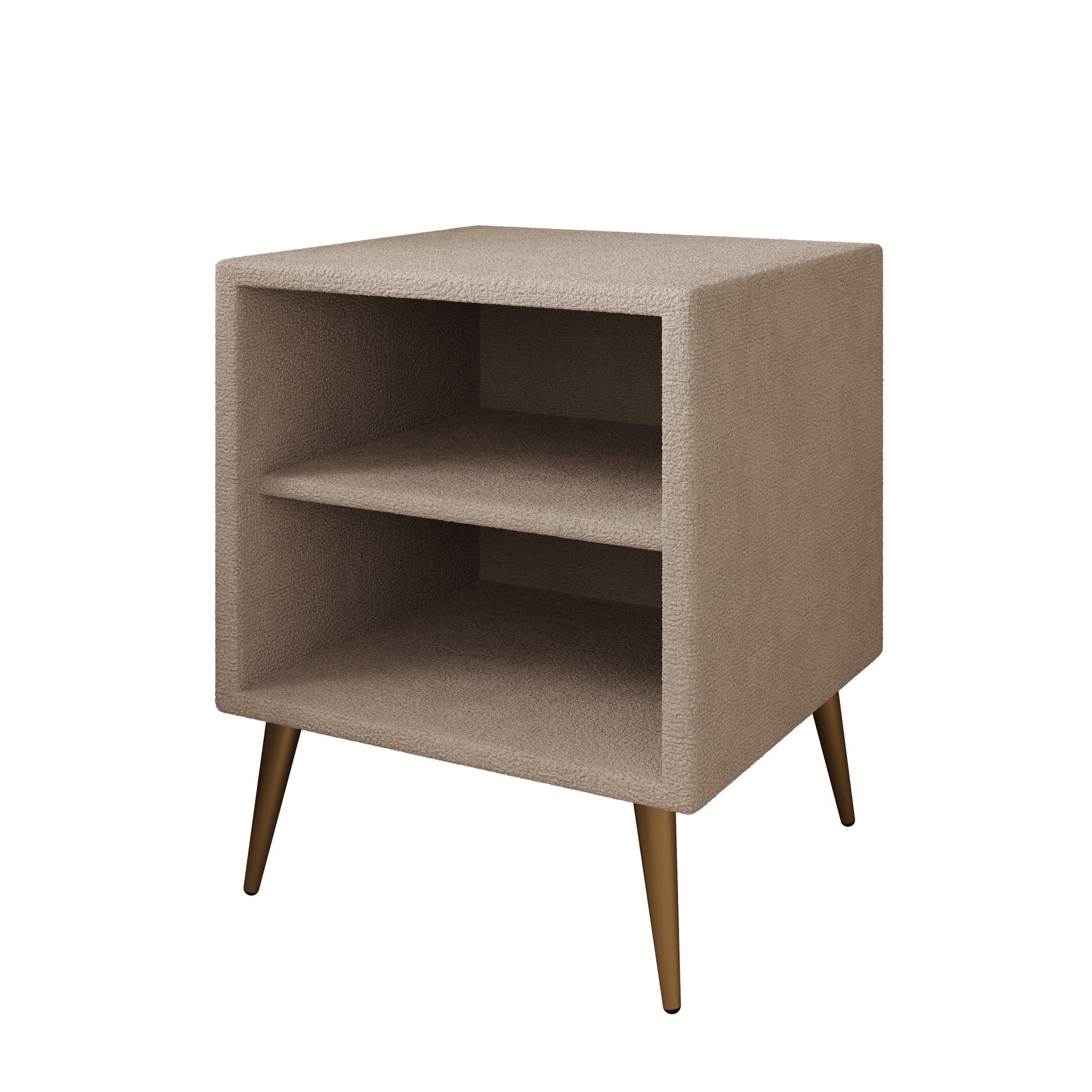 Bavira - Nachtkastje - Stof beige - 41x41x54 cm