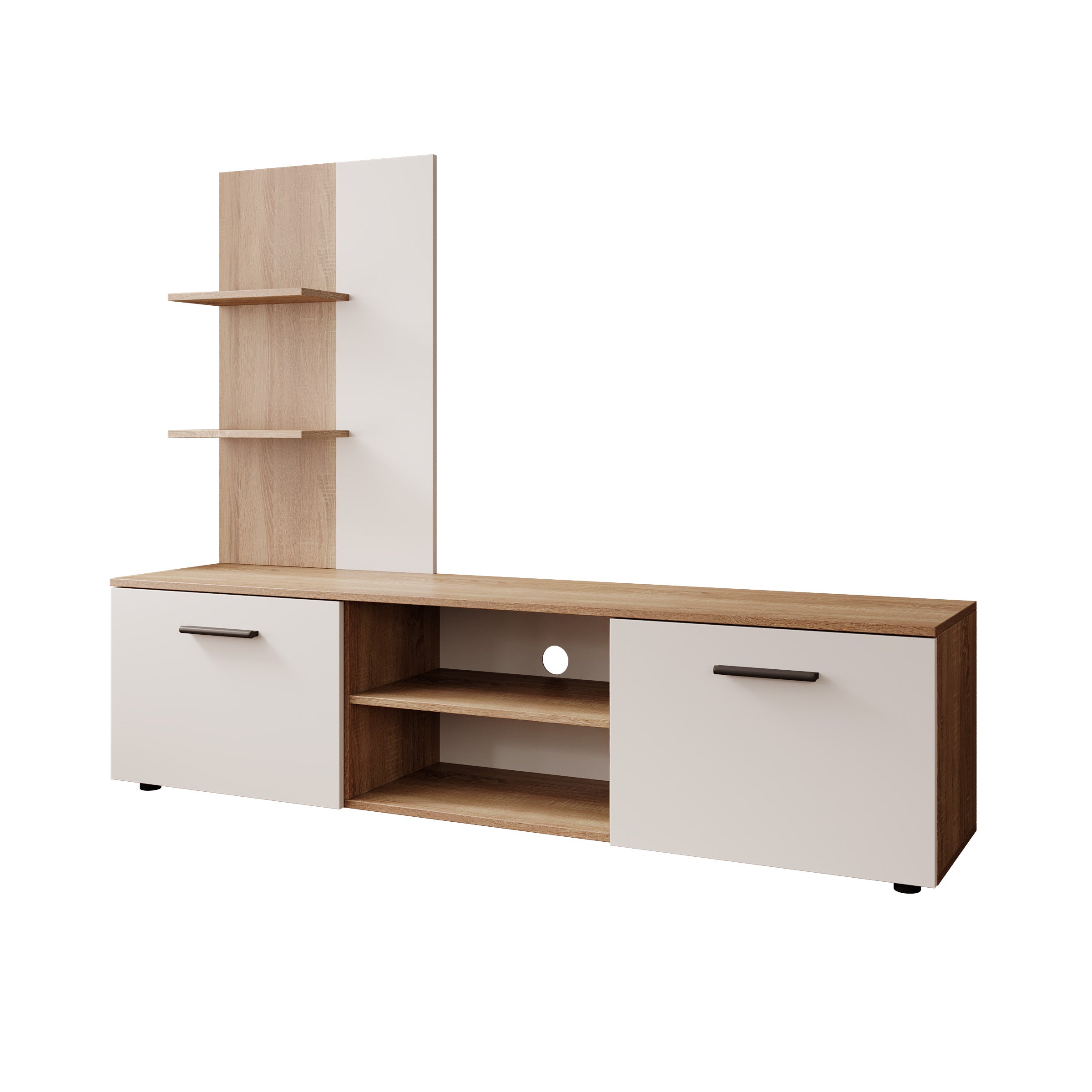 Baxter - Wandmeubel - Eikenpatroon/Wit - 170x38x135 cm