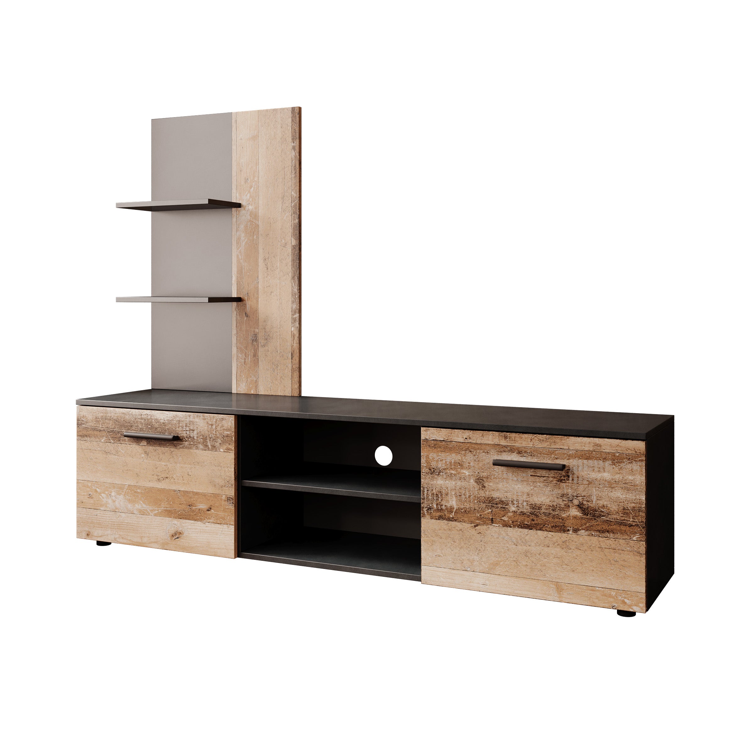 Baxter - Wandmeubel - Grijs/Eikenpatroon - 170x38x135 cm