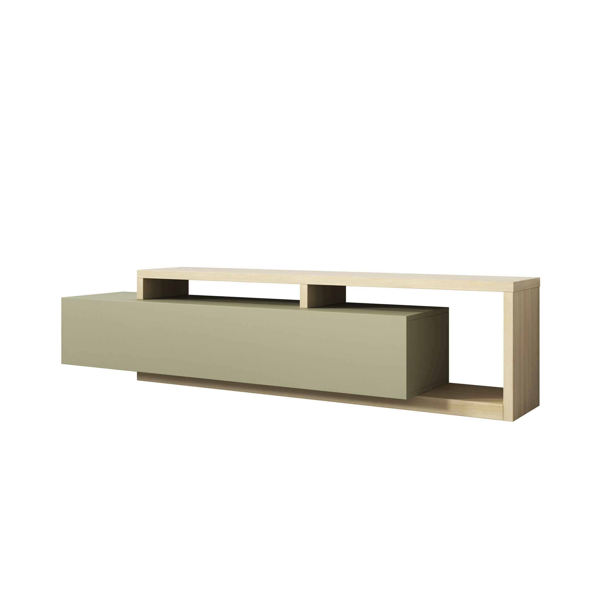 Bello - TV-Meubel - Groen/Eikenpatroon - 219x45x52 cm