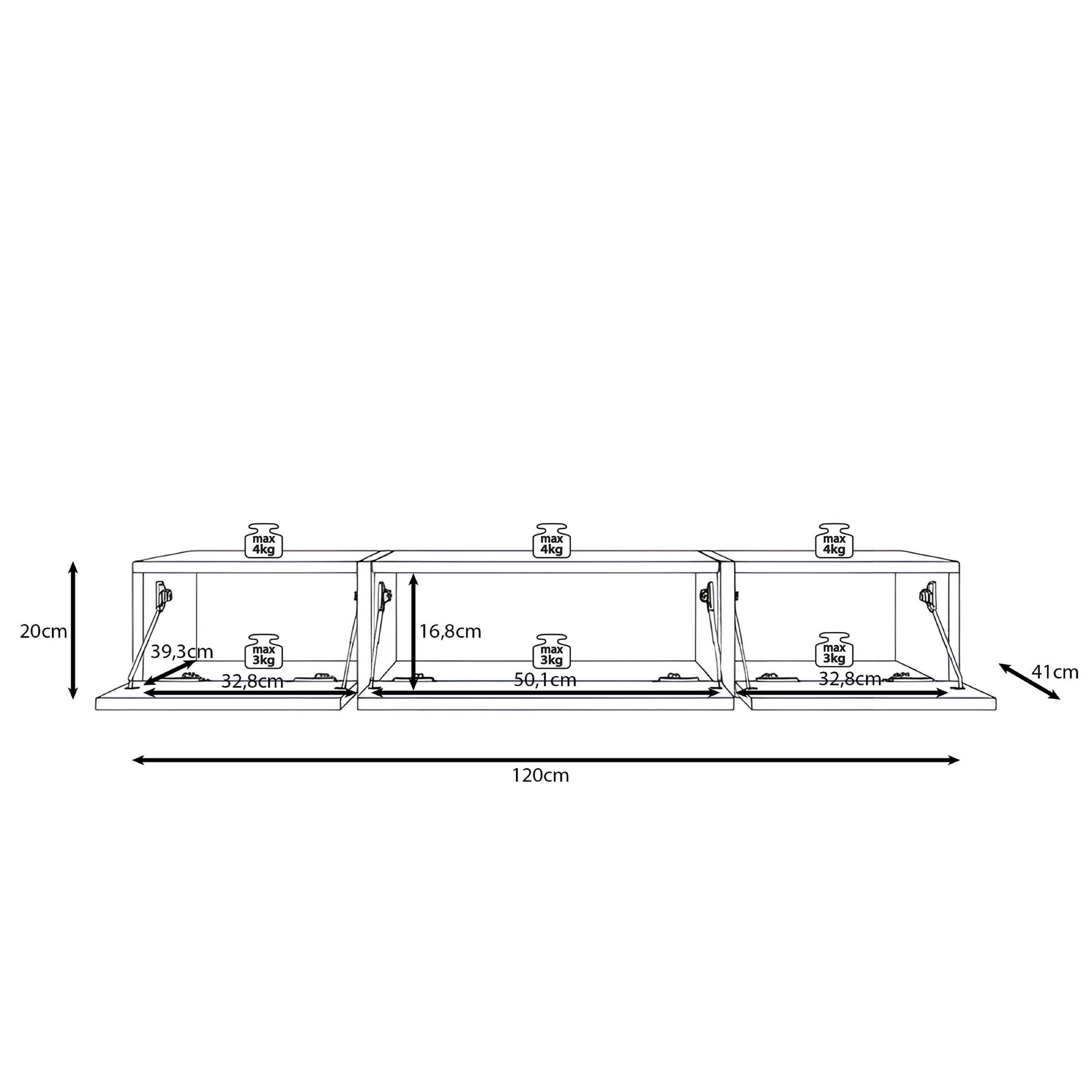 Belnem - Kaptafel - Wit hoogglans - 120x41x20 cm