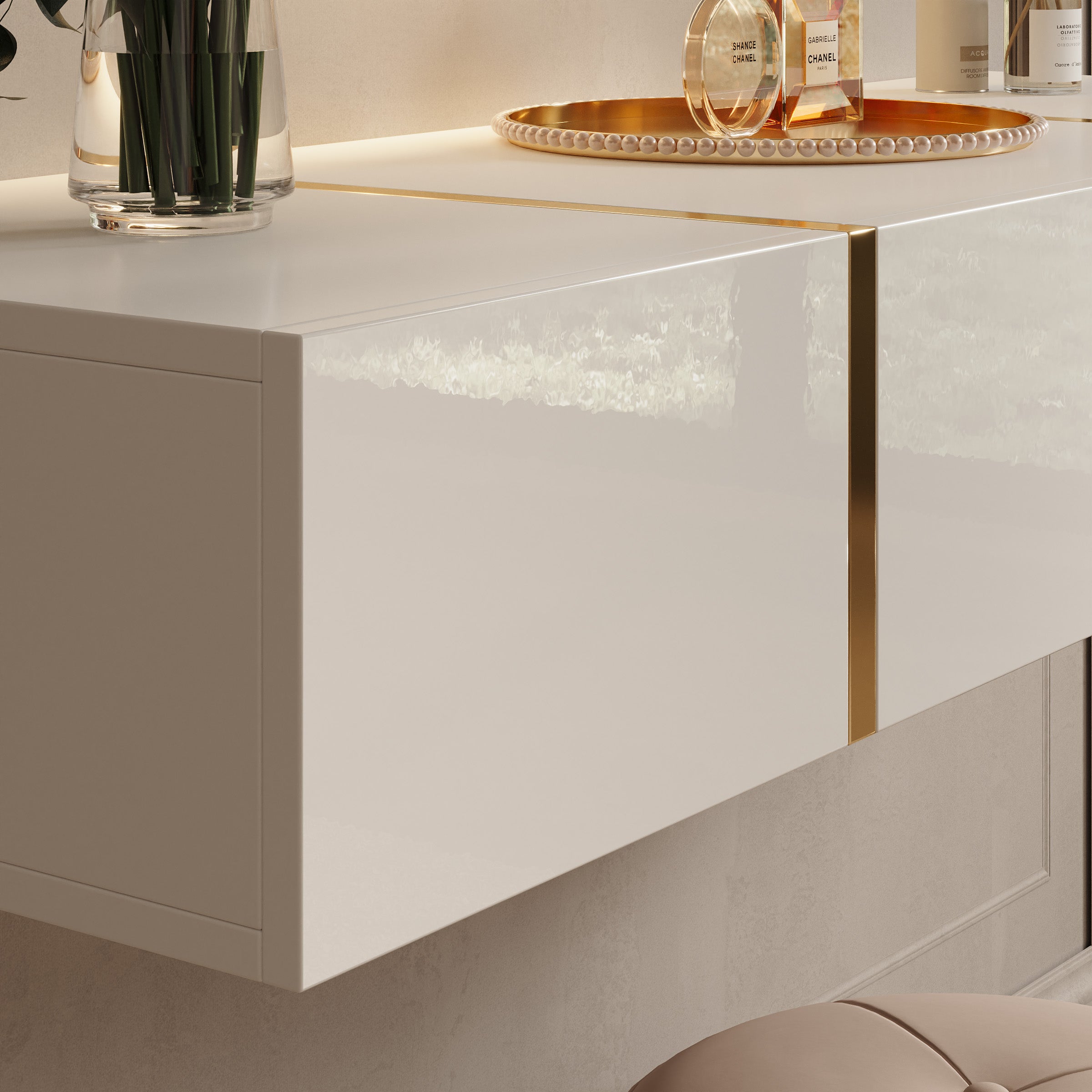 Belnem - Kaptafel - Wit hoogglans - 120x41x20 cm