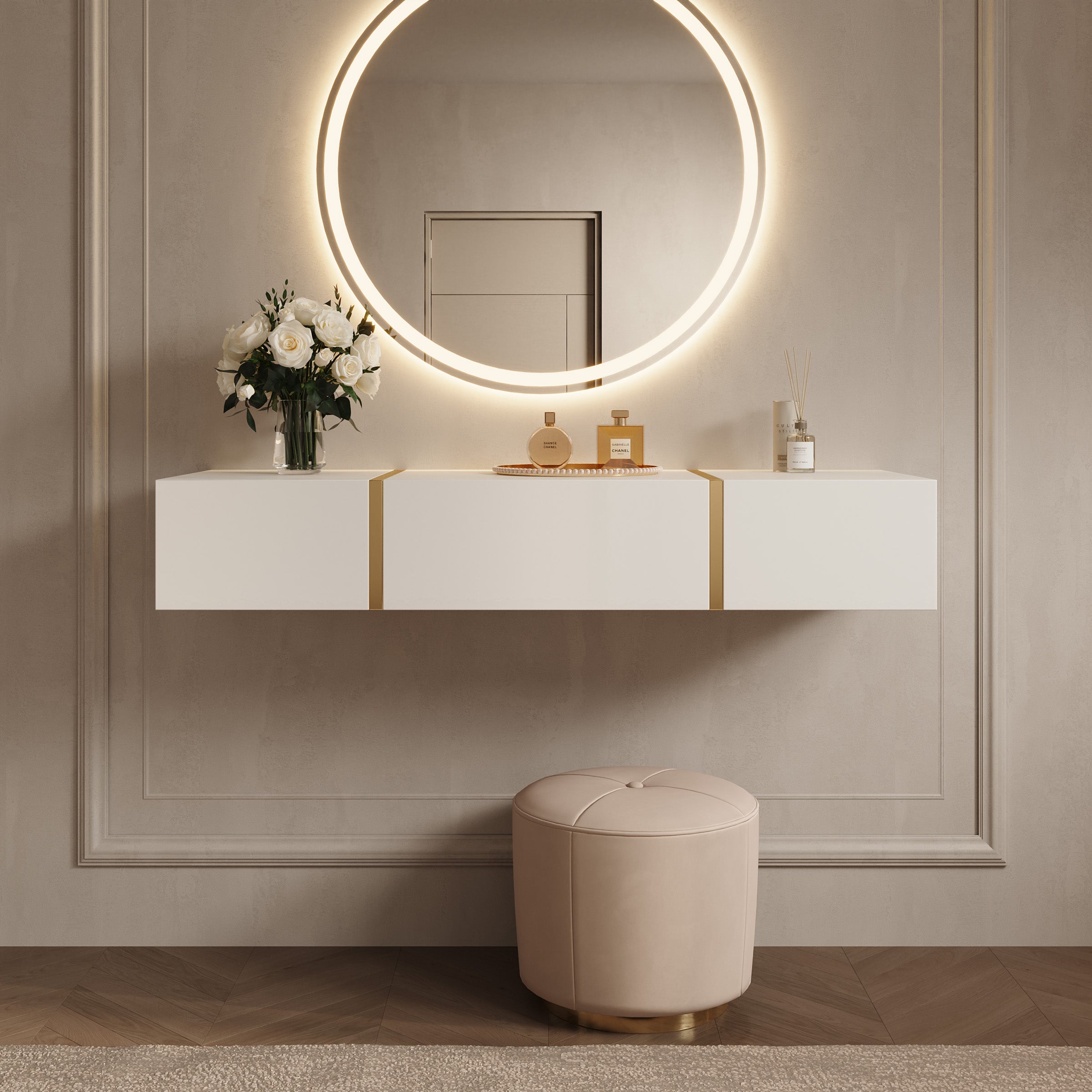 Belnem - Kaptafel - Wit hoogglans - 120x41x20 cm