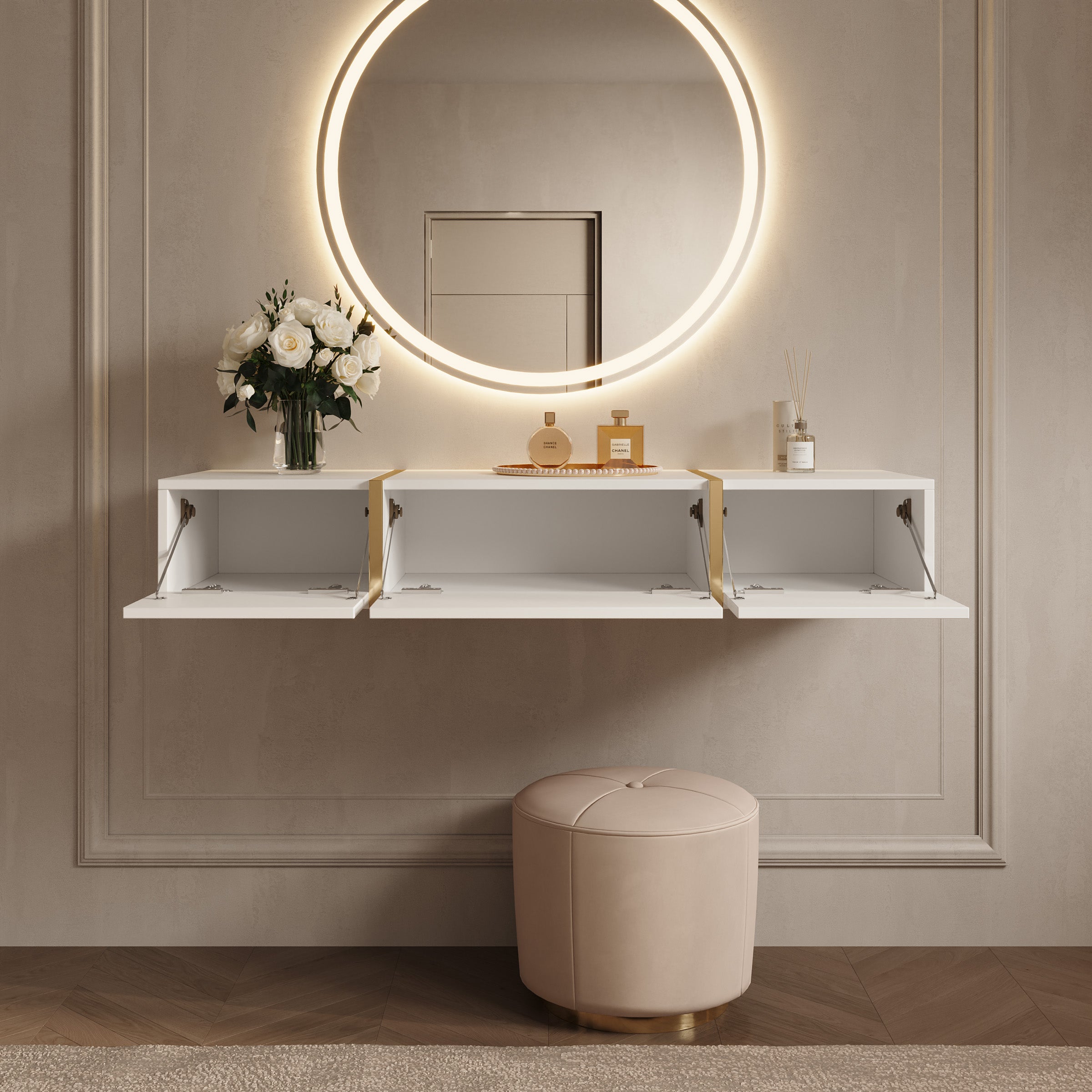 Belnem - Kaptafel - Wit hoogglans - 120x41x20 cm