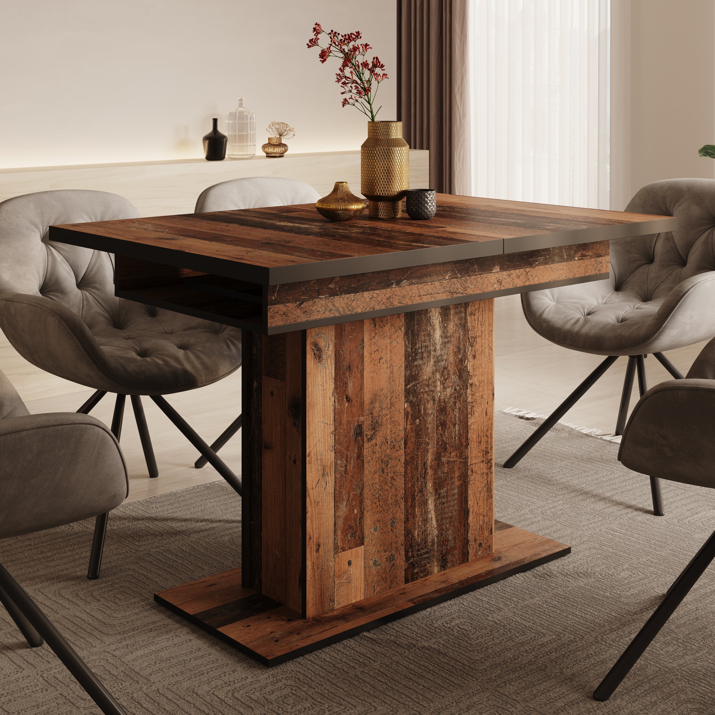 Benjamin - Eetkamertafel - Old wood - 120x80x76 cm