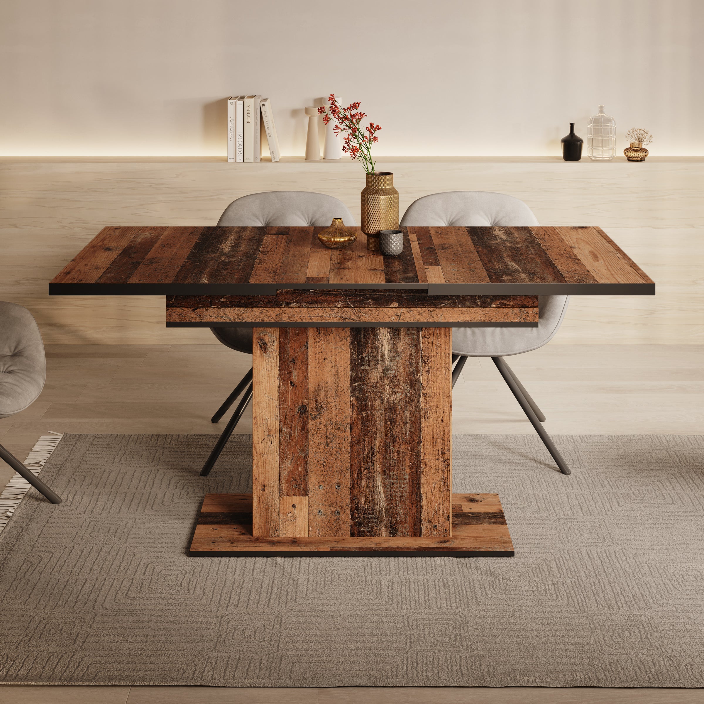 Benjamin - Eetkamertafel - Old wood - 120x80x76 cm