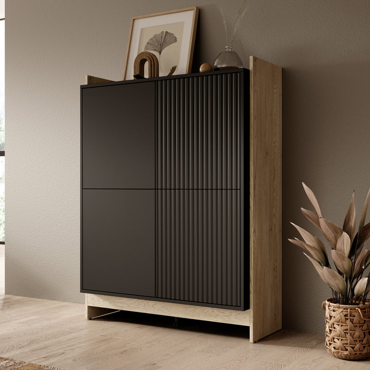 Benz - Dressoir - Zwart - 100x38x130 cm