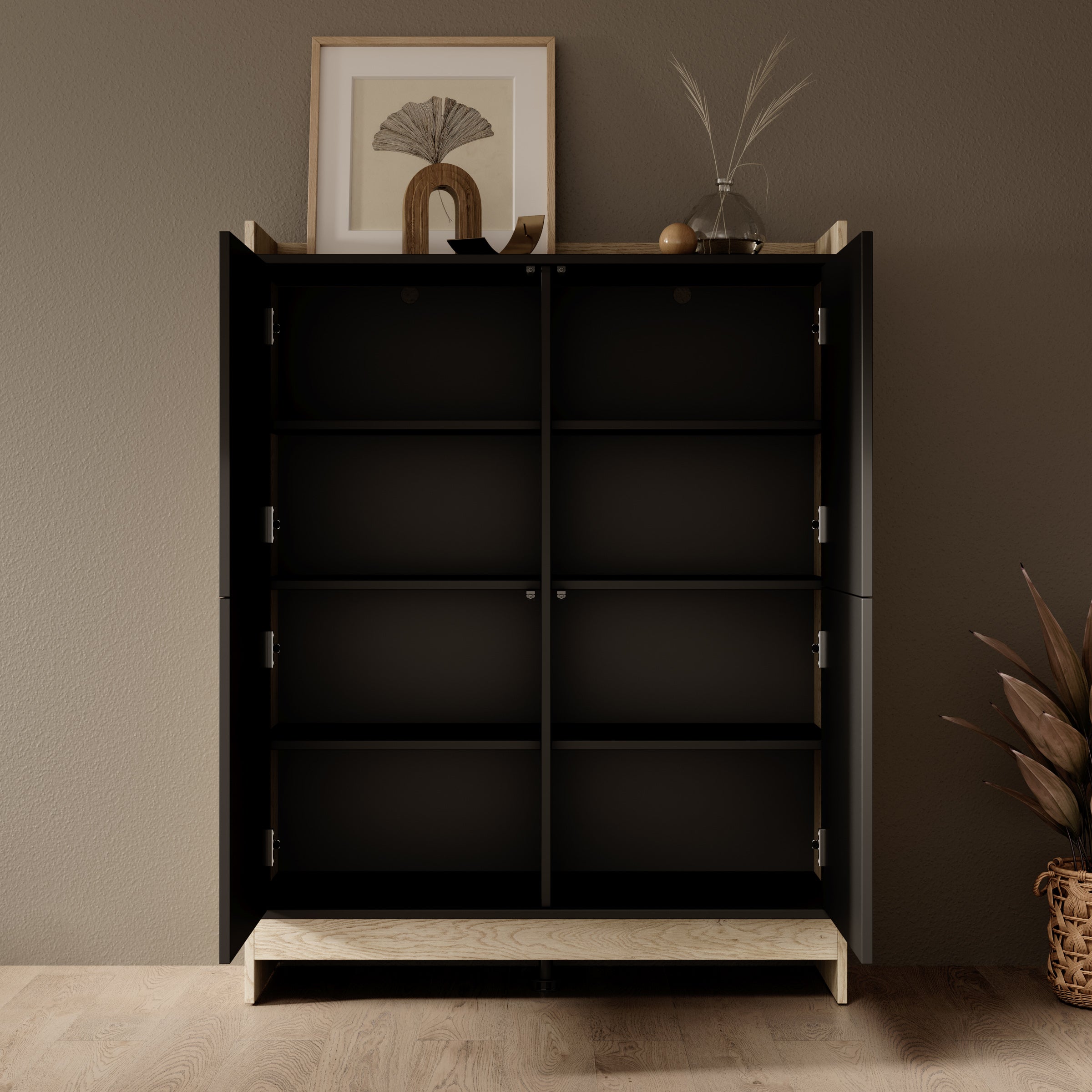 Benz - Dressoir - Zwart - 100x38x130 cm