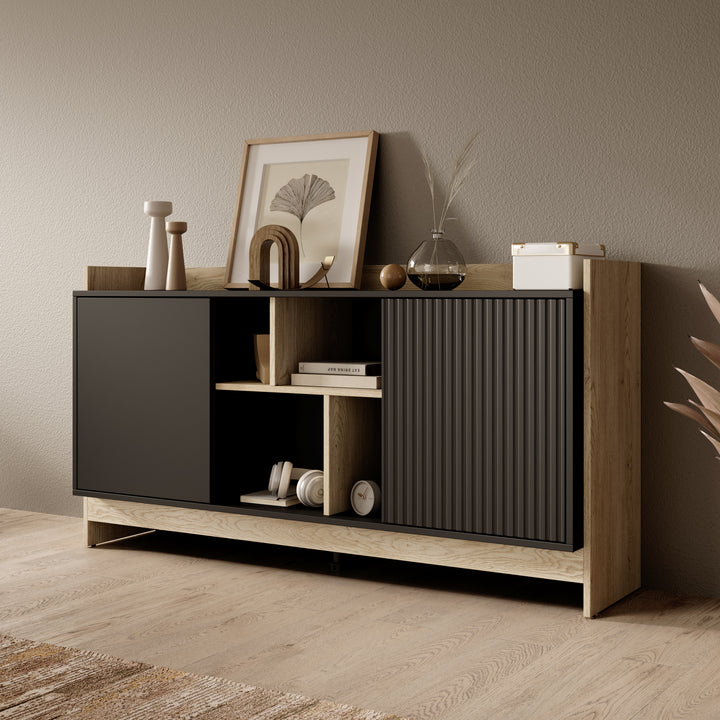 Benz - Dressoir - Zwart - 150x38x78 cm