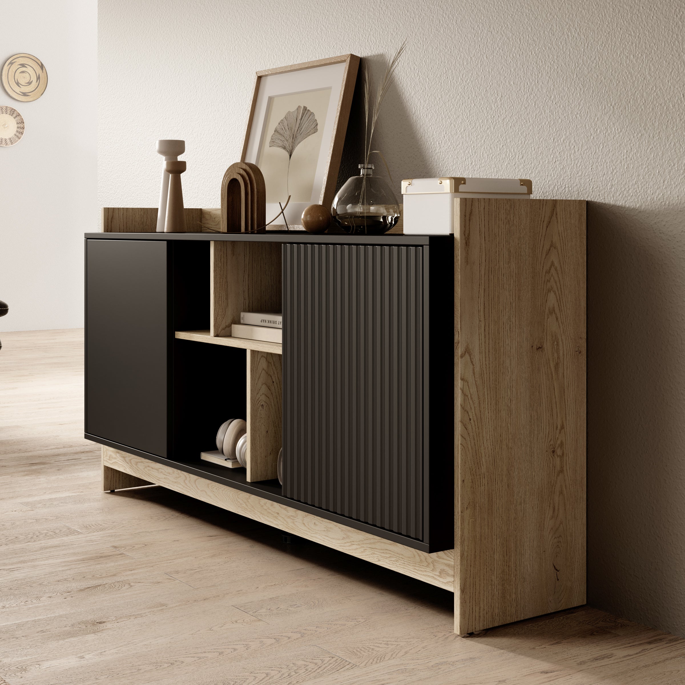 Benz - Dressoir - Zwart - 150x38x78 cm