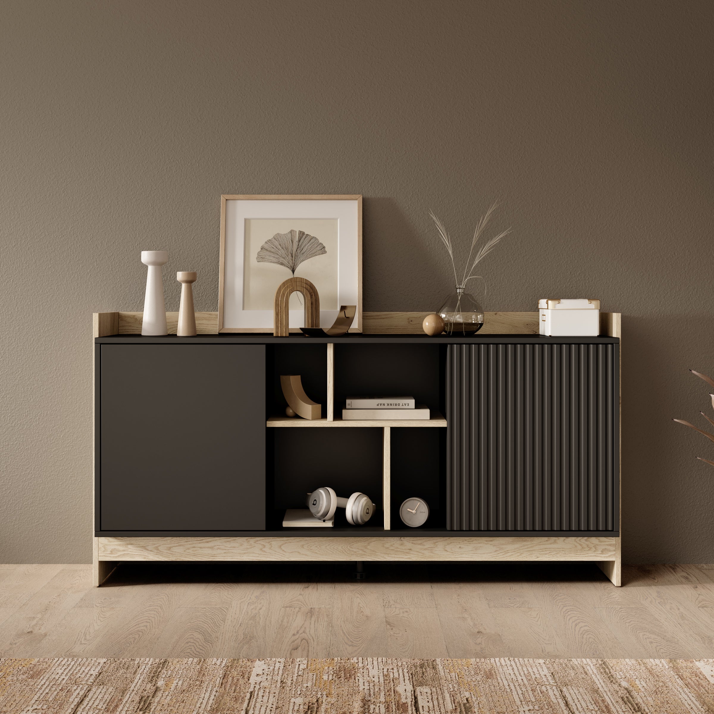 Benz - Dressoir - Zwart - 150x38x78 cm