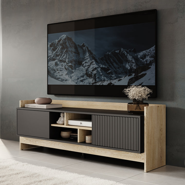 Benz - TV-Meubel - Zwart - 150x38x51 cm