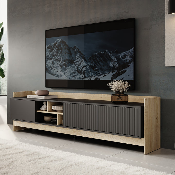 Benz - TV-Meubel - Zwart - 190x38x51 cm
