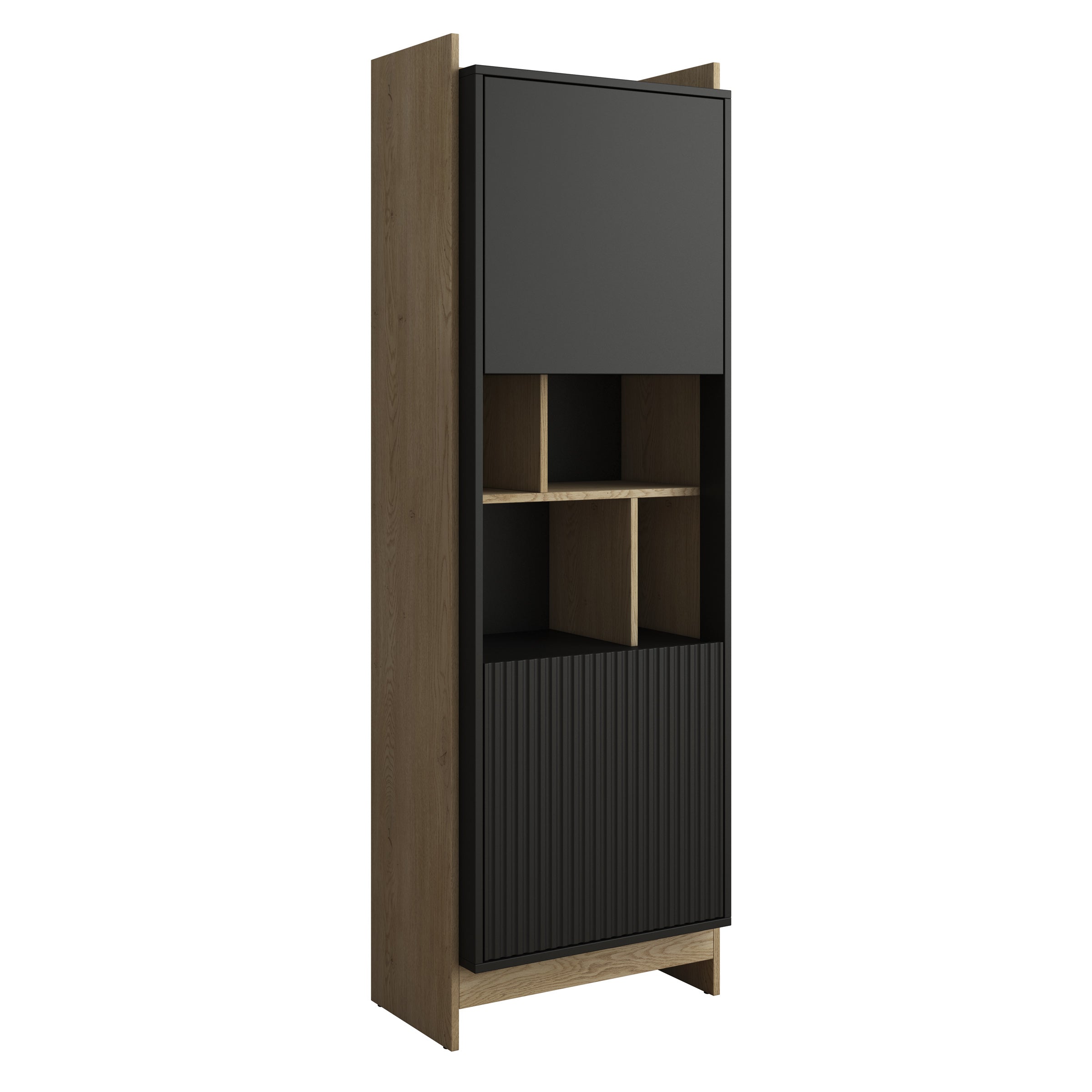 Benz - Vitrinekast - Zwart - 59x38x181 cm