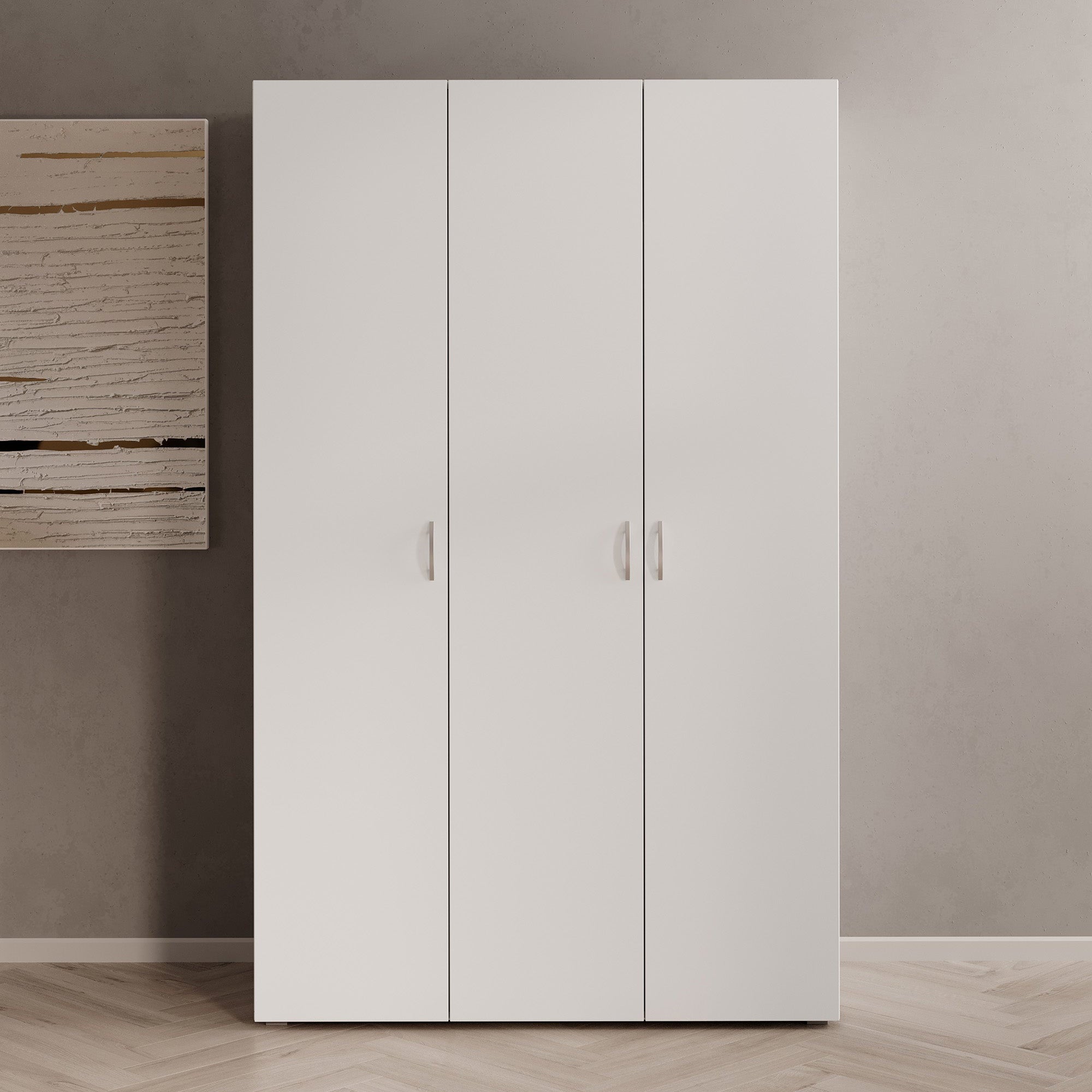 Bernd - Kledingkast 3-deurs - Wit - 111x52x179 cm