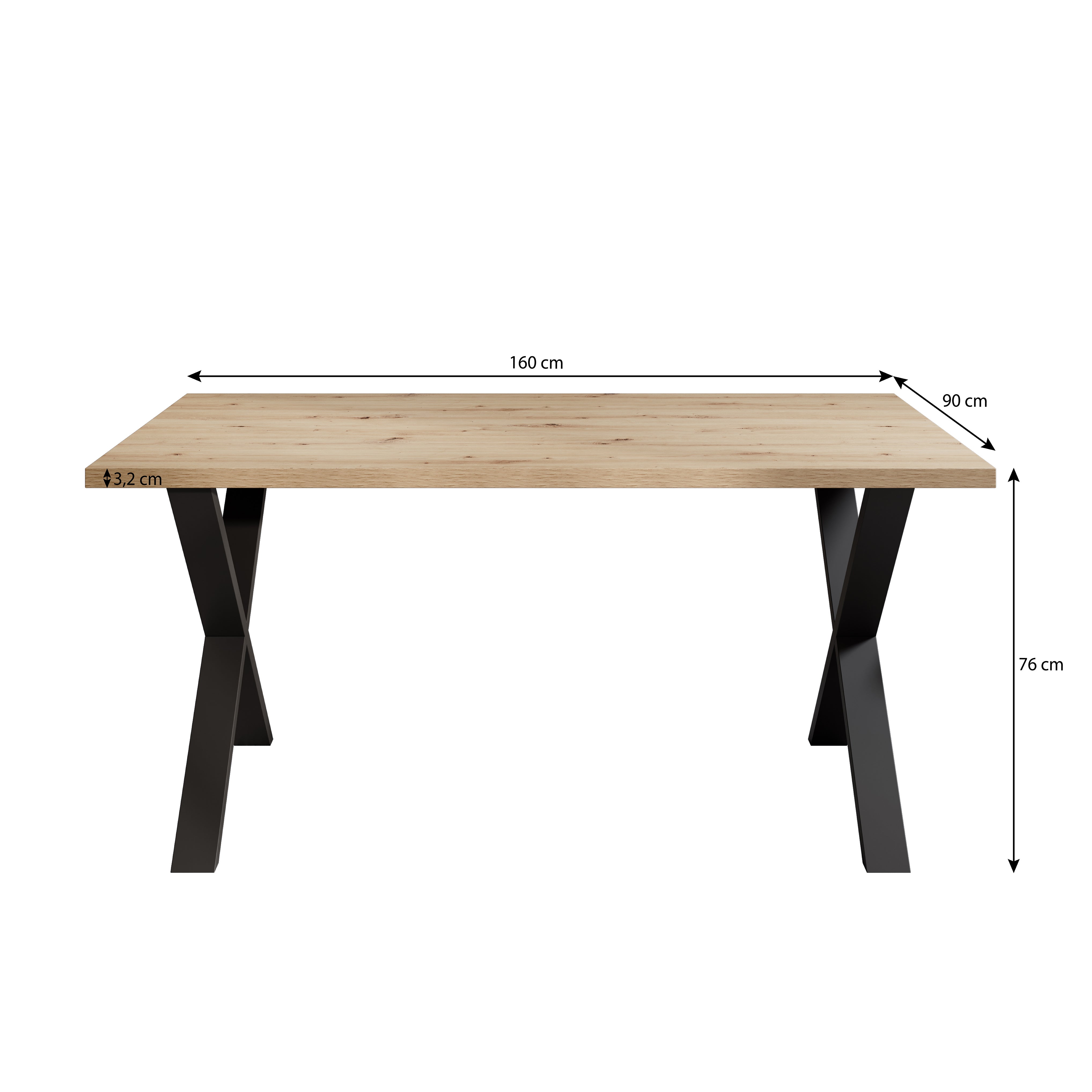Berry - Eetkamertafel - Betonlook - 160x90x76 cm