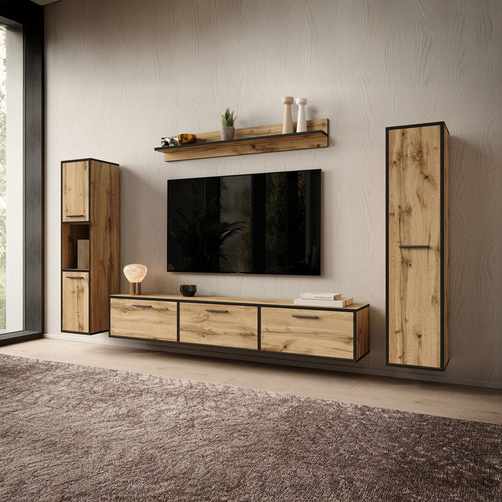 Betty - Wandmeubel - Eiken - 240x31x30 cm