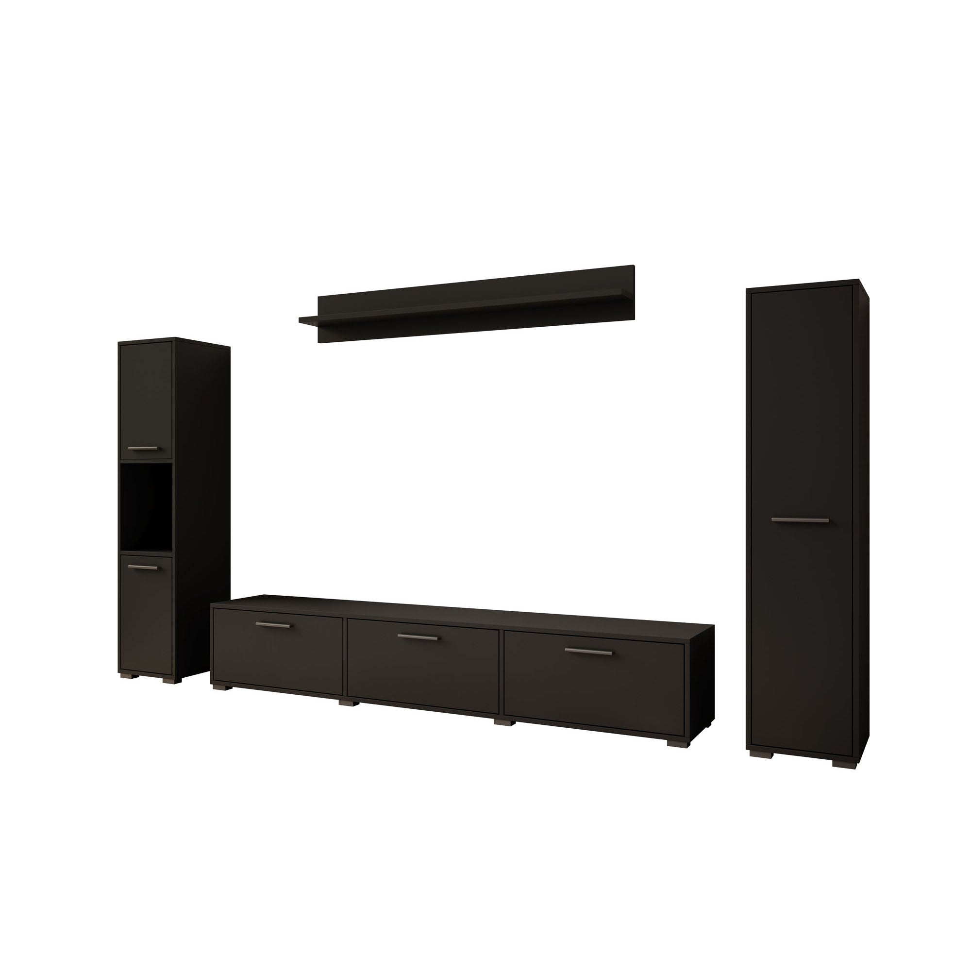 Betty - Wandmeubel - Zwart - 240x31x30 cm