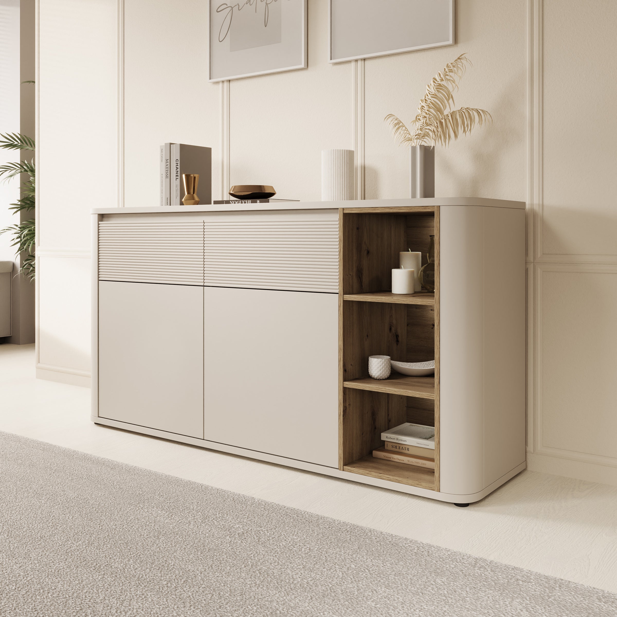 Bijou - Dressoir - Beige - 160x41x83 cm