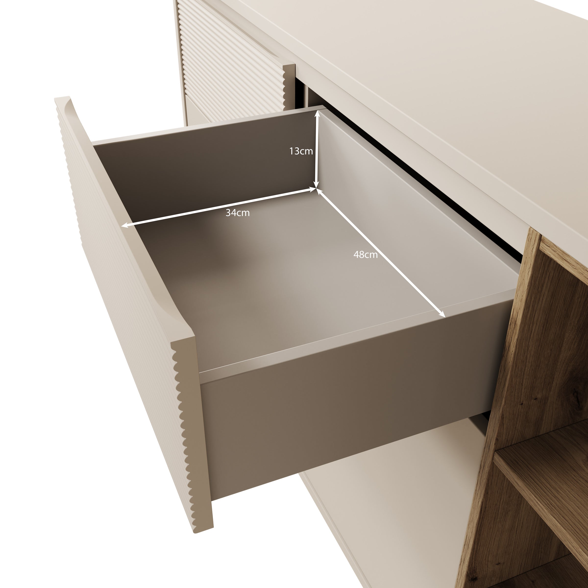 Bijou - Dressoir - Beige - 160x41x83 cm