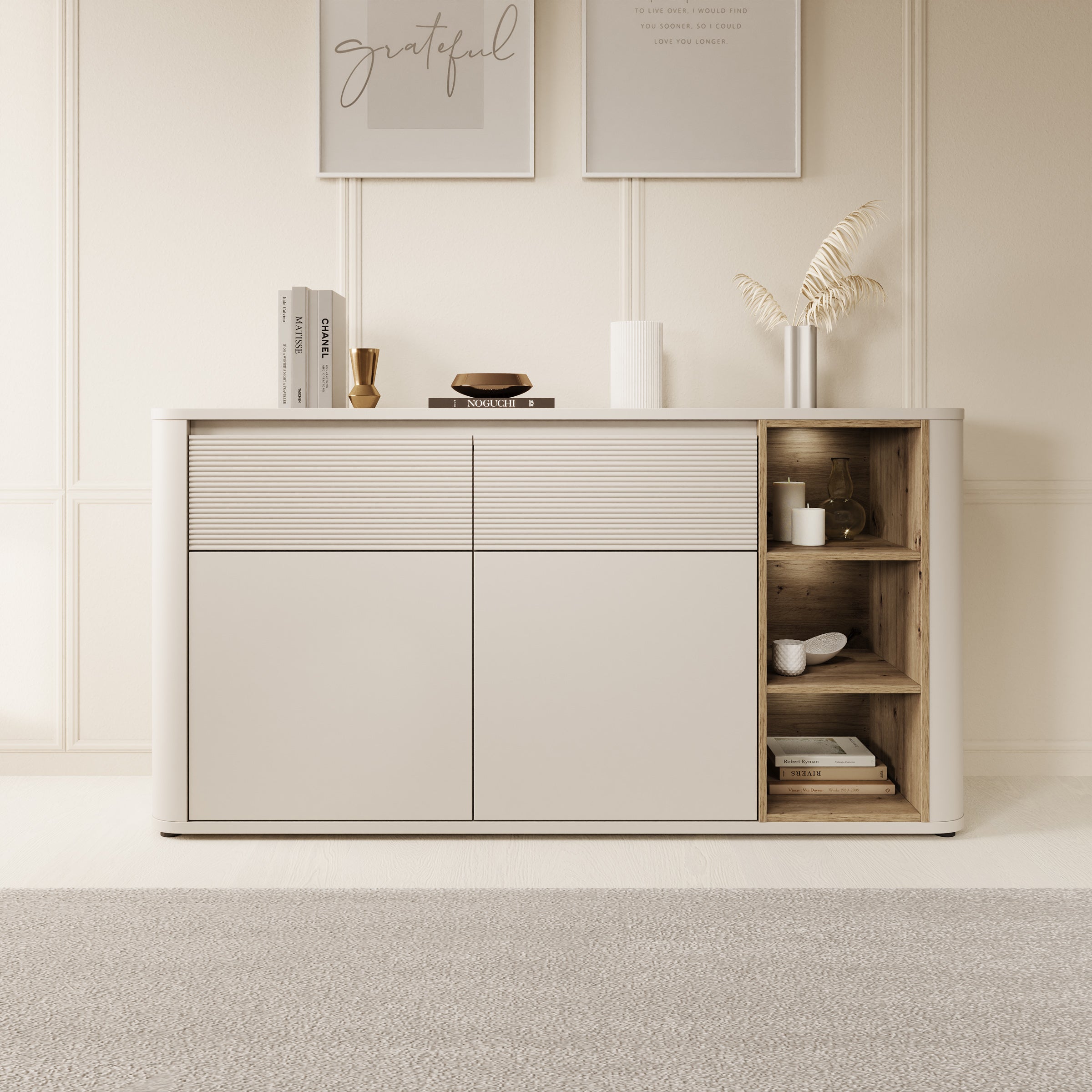 Bijou - Dressoir - Beige - 160x41x83 cm