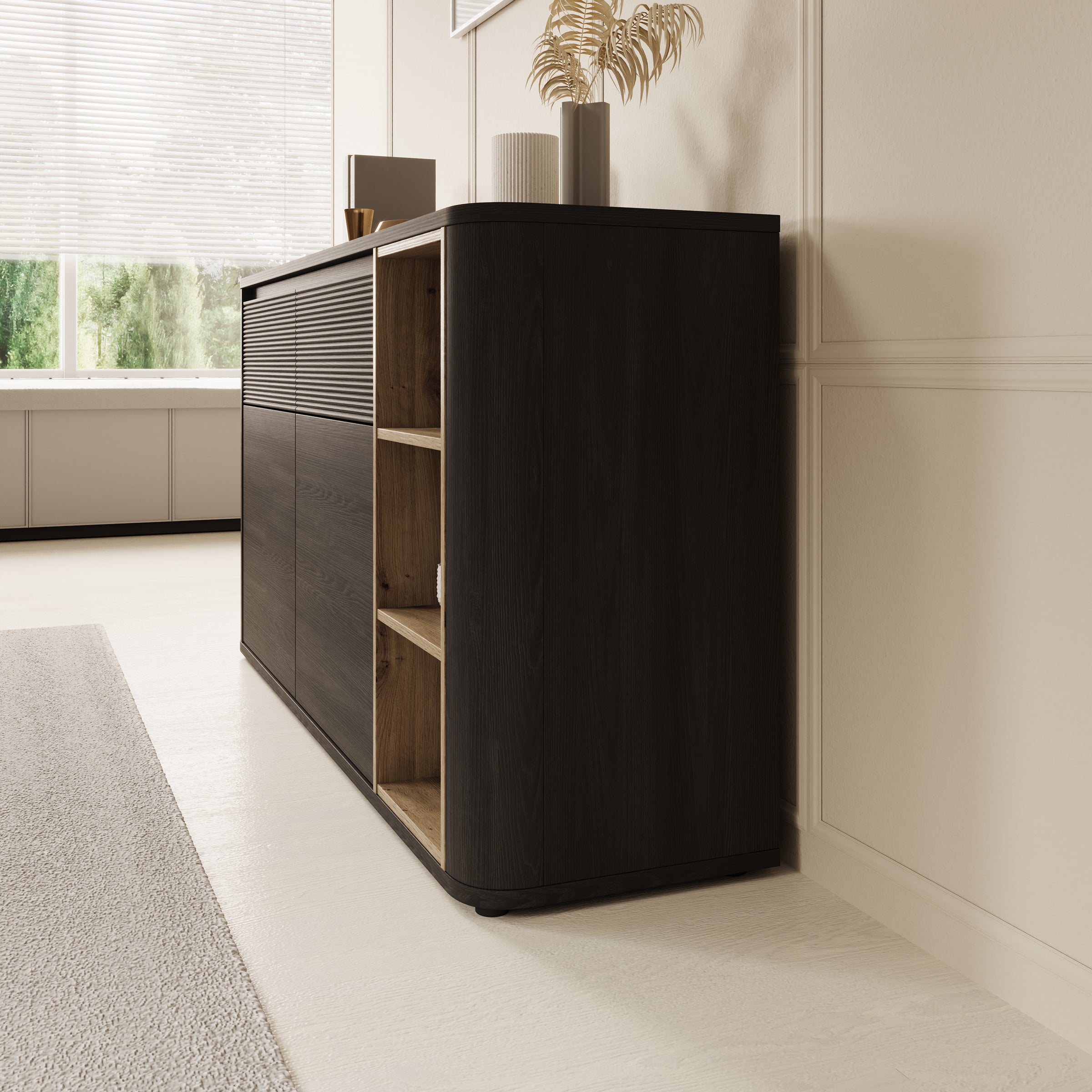 Bijou - Dressoir - Zwart - 160x41x83 cm