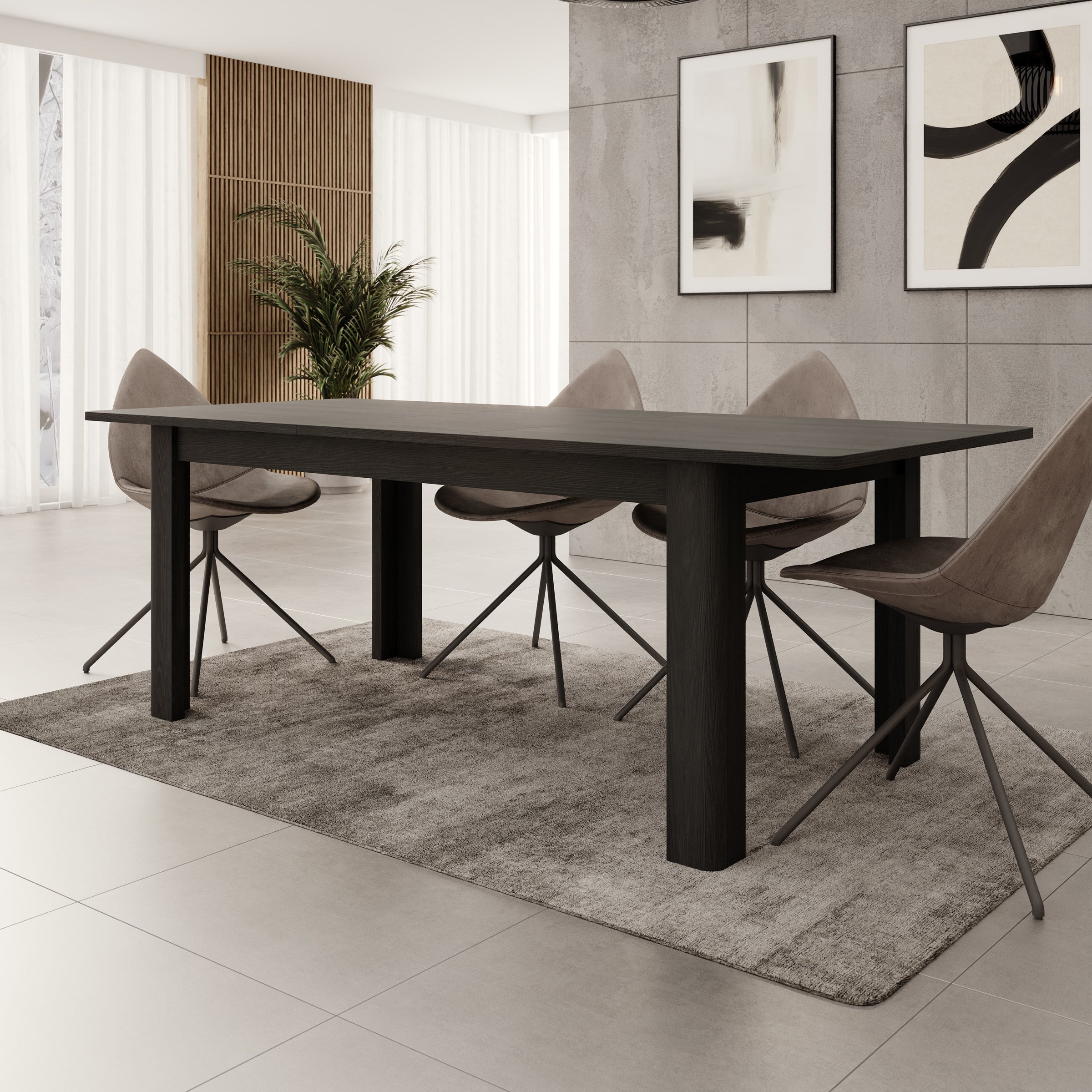 Bijou - Eetkamertafel - Zwart - 160x90x73 cm