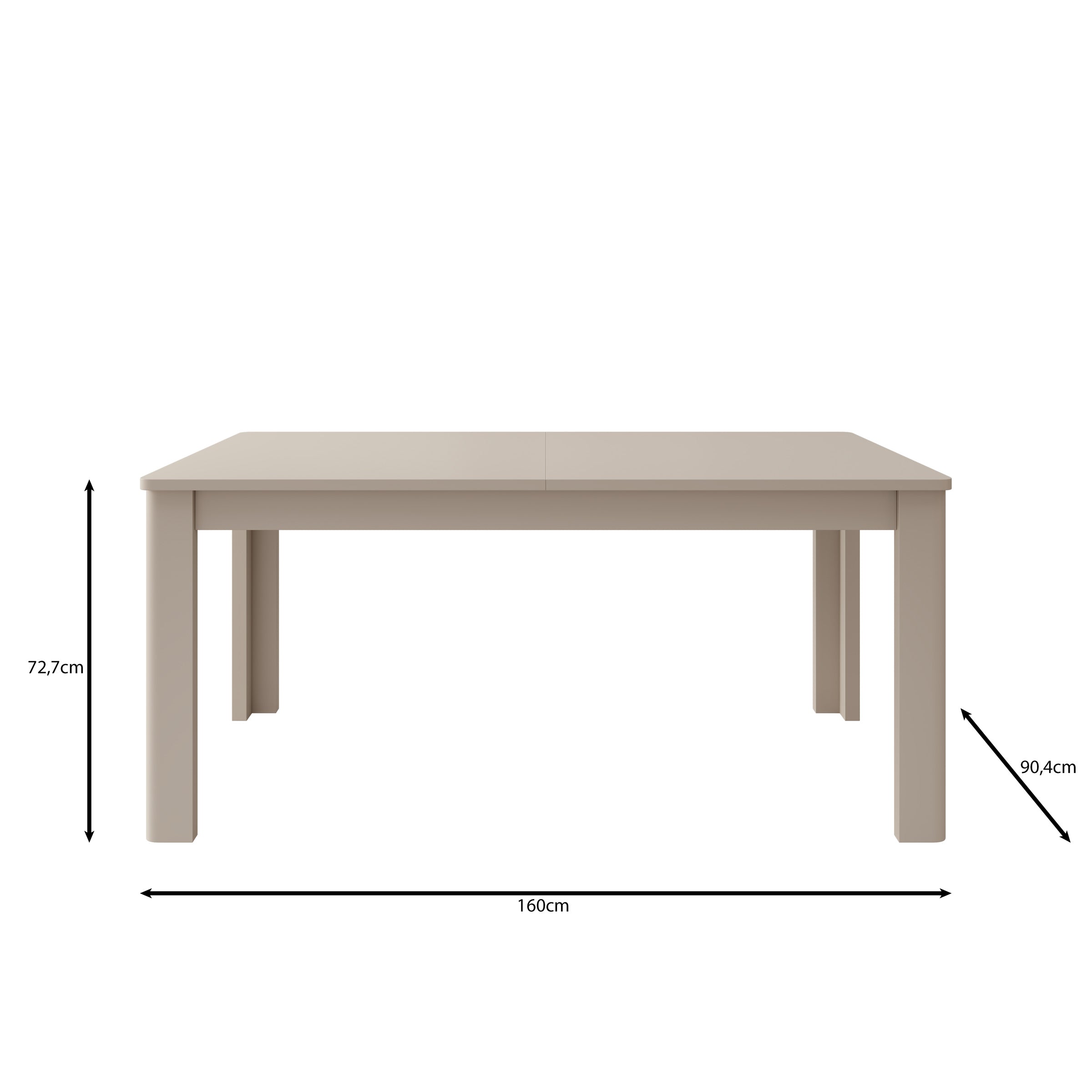 Bijou - Eetkamertafel - Zwart - 160x90x73 cm