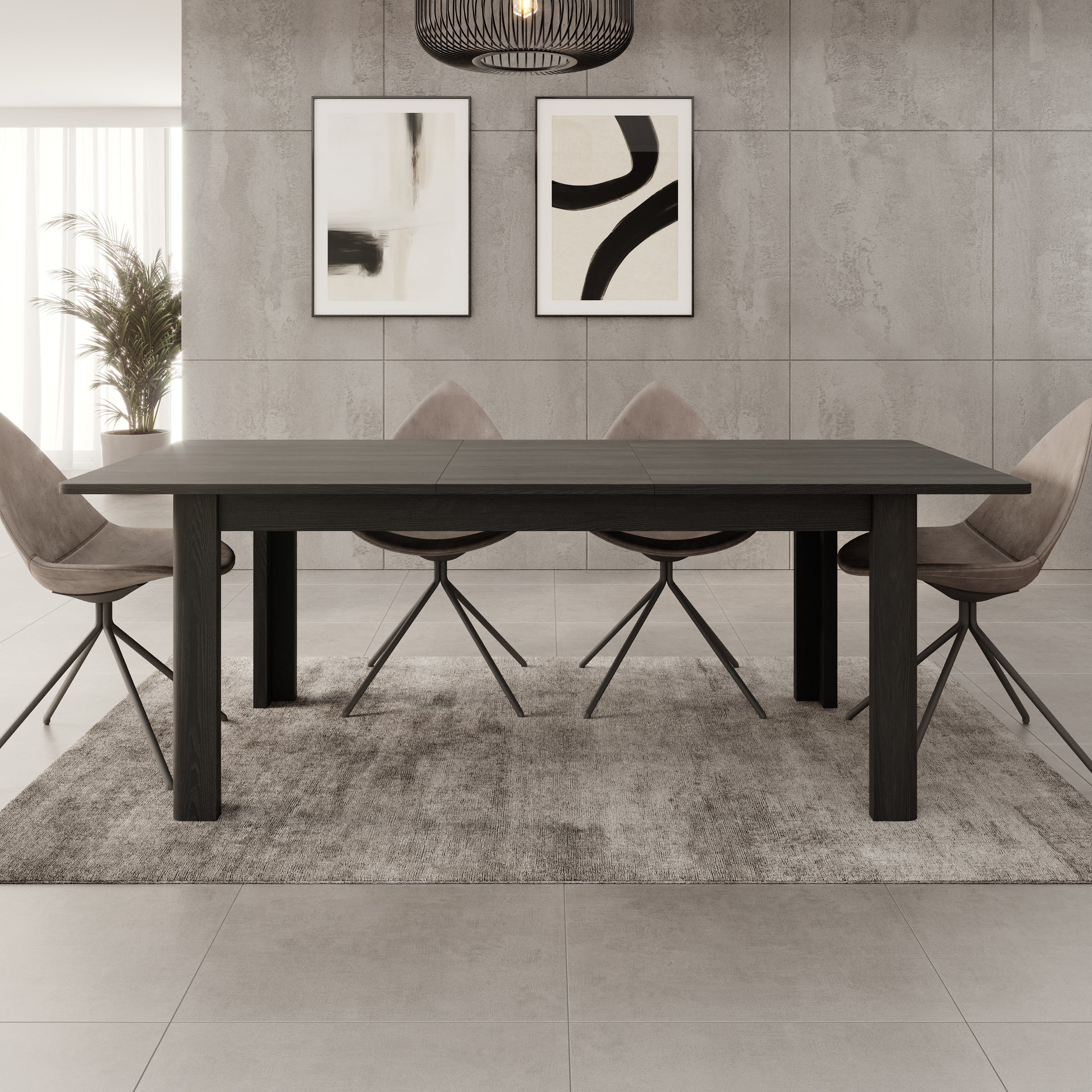 Bijou - Eetkamertafel - Zwart - 160x90x73 cm