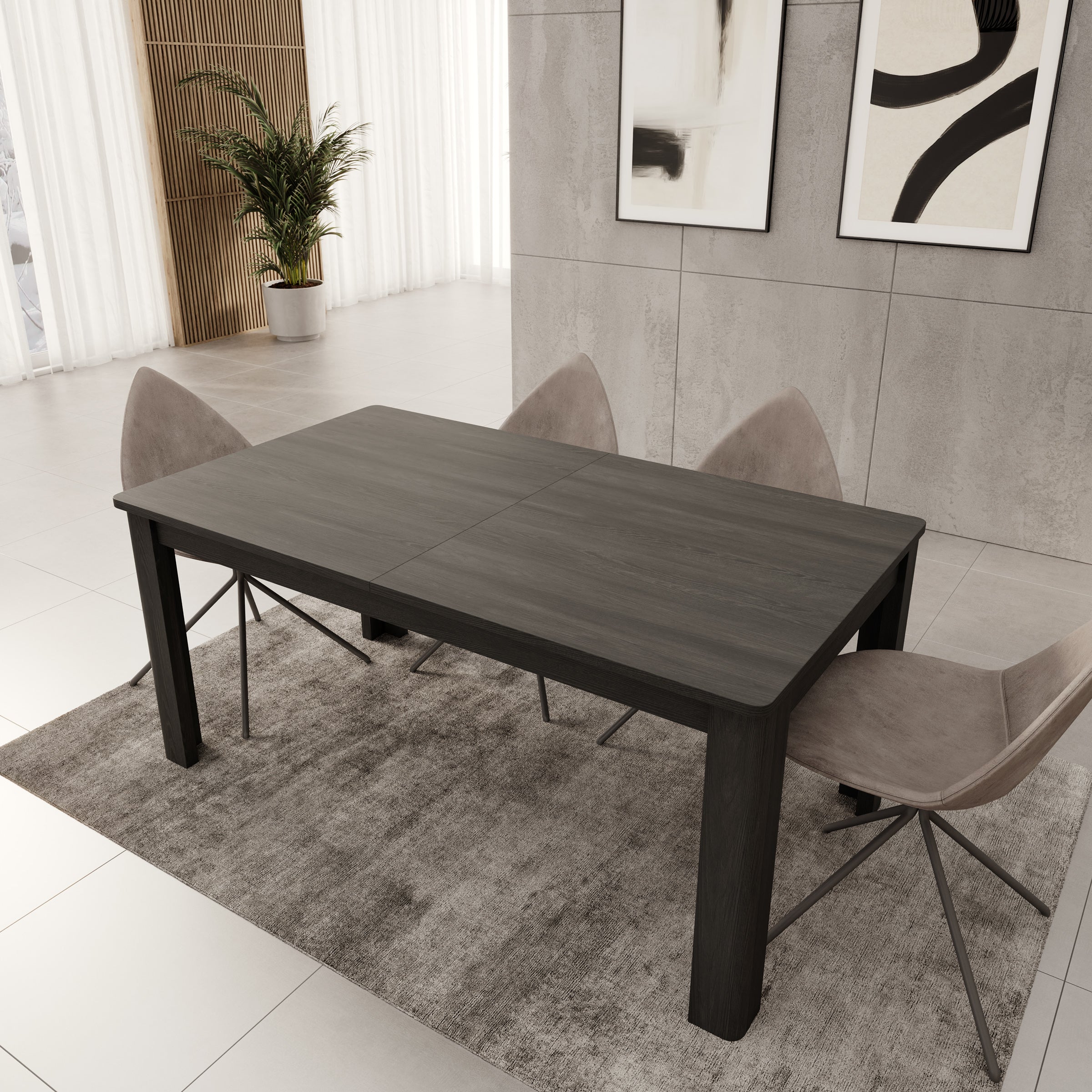 Bijou - Eetkamertafel - Zwart - 160x90x73 cm