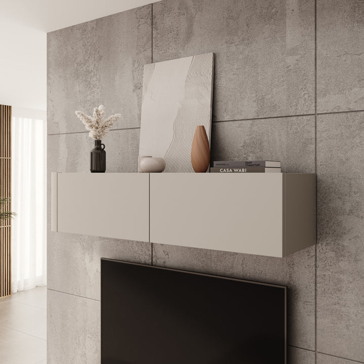 Bijou - Wandkast - Beige - 129x34x30 cm