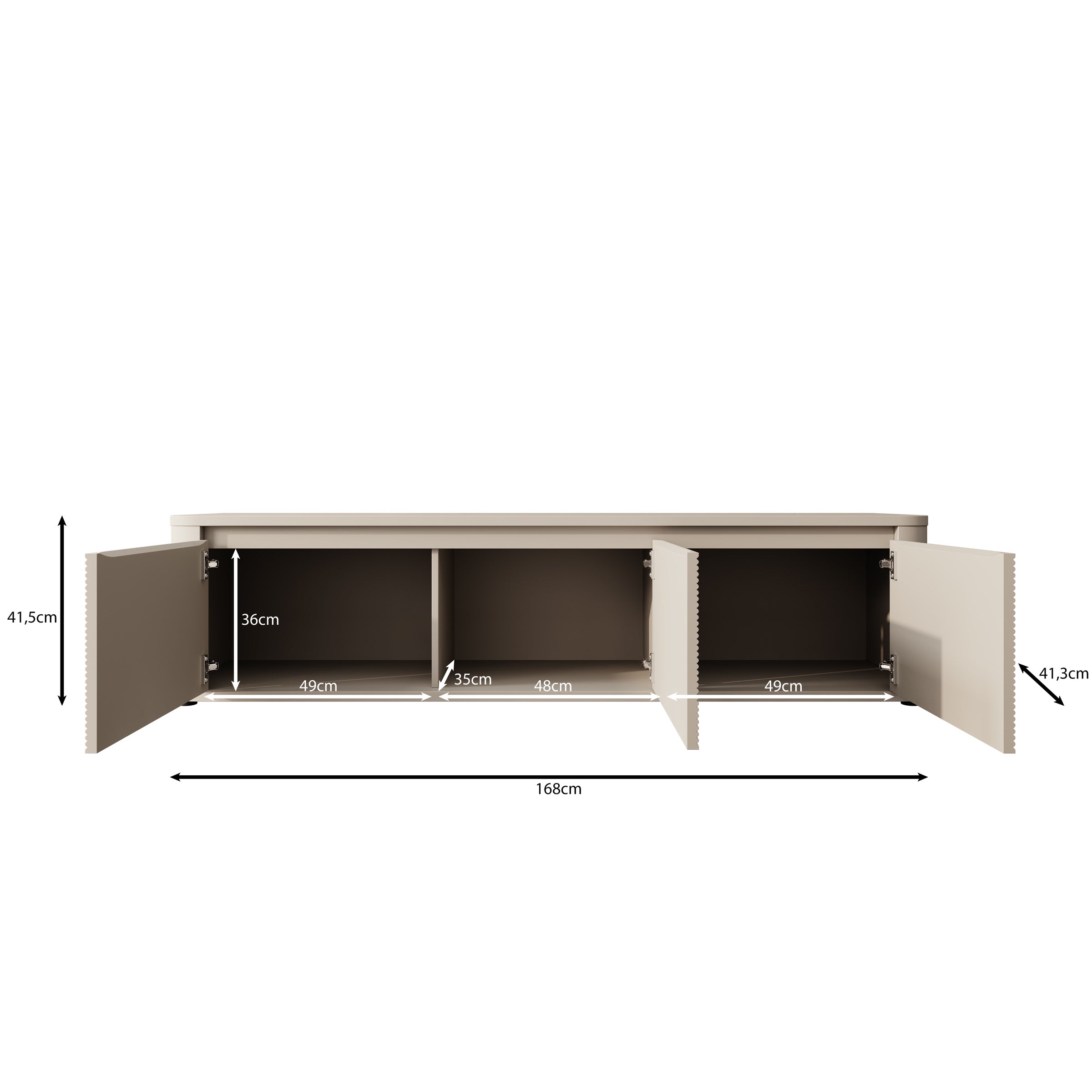 Bijou - TV-Meubel - Beige - 168x41x42 cm