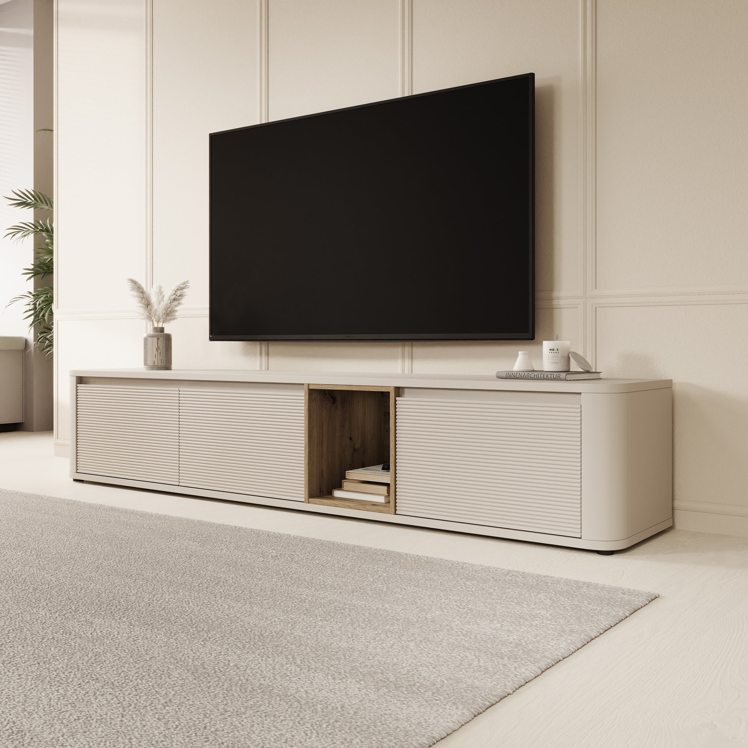 Bijou - TV-Meubel - Beige - 215x41x42 cm