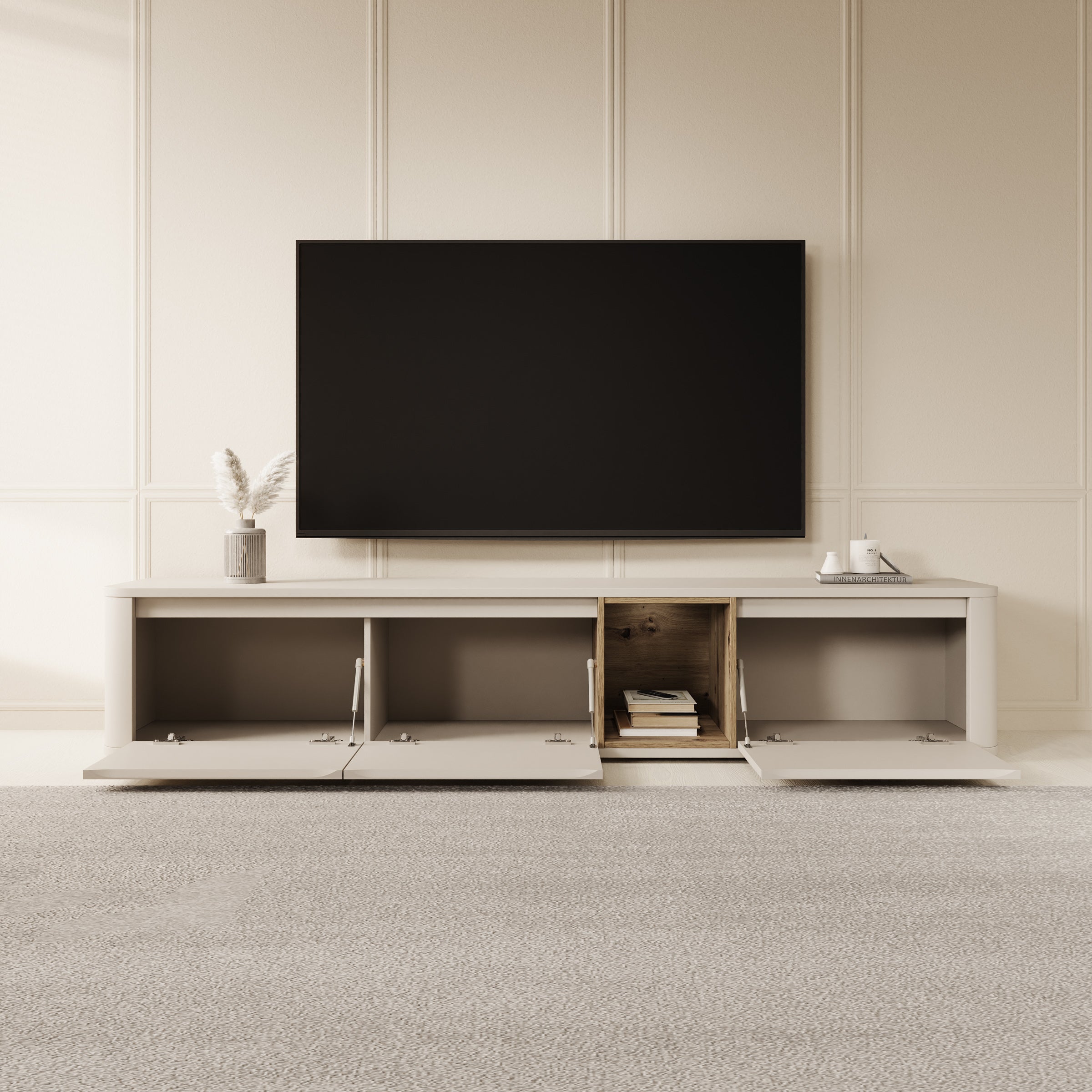 Bijou - TV-Meubel - Beige - 215x41x42 cm