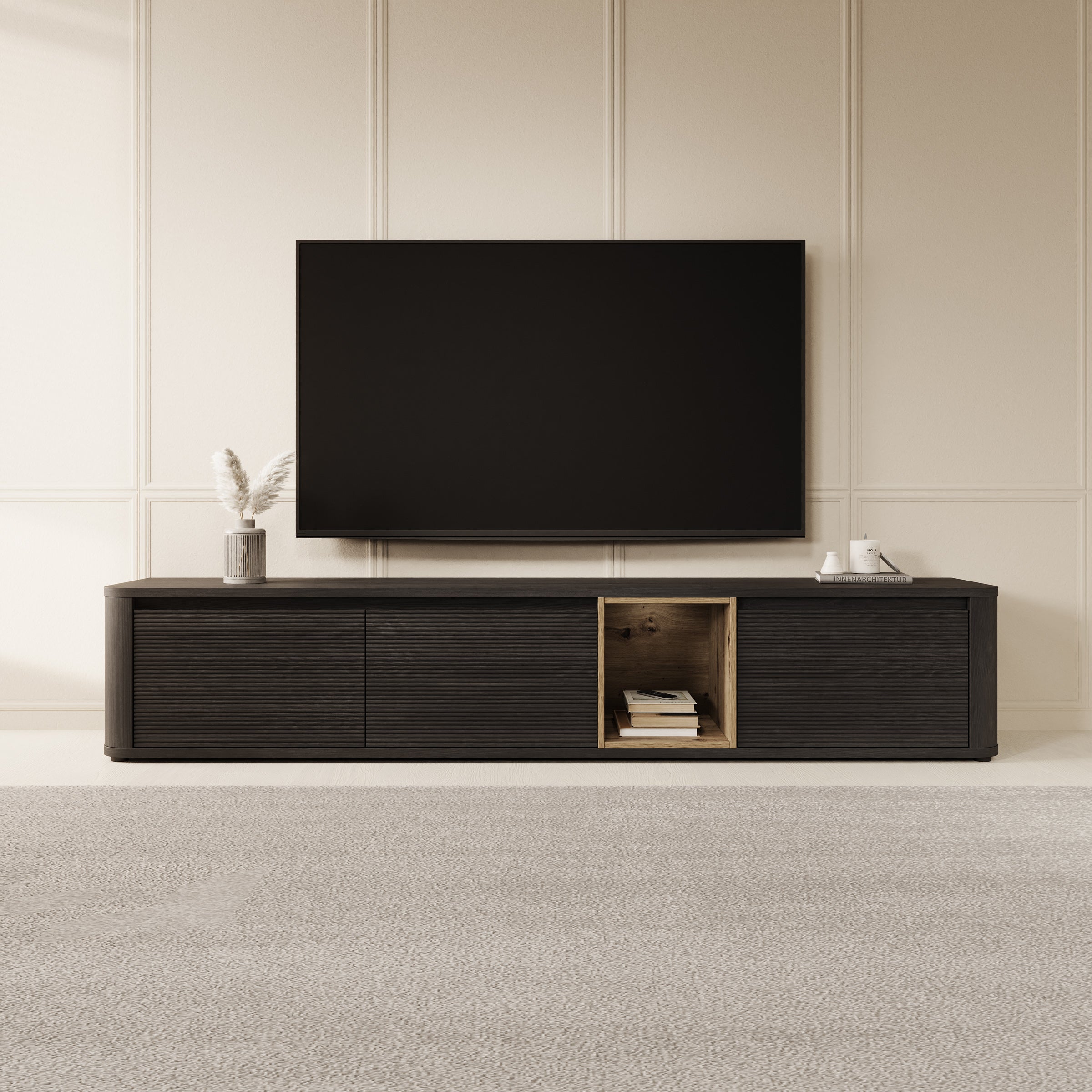 Bijou - TV-Meubel - Zwart - 215x41x42 cm