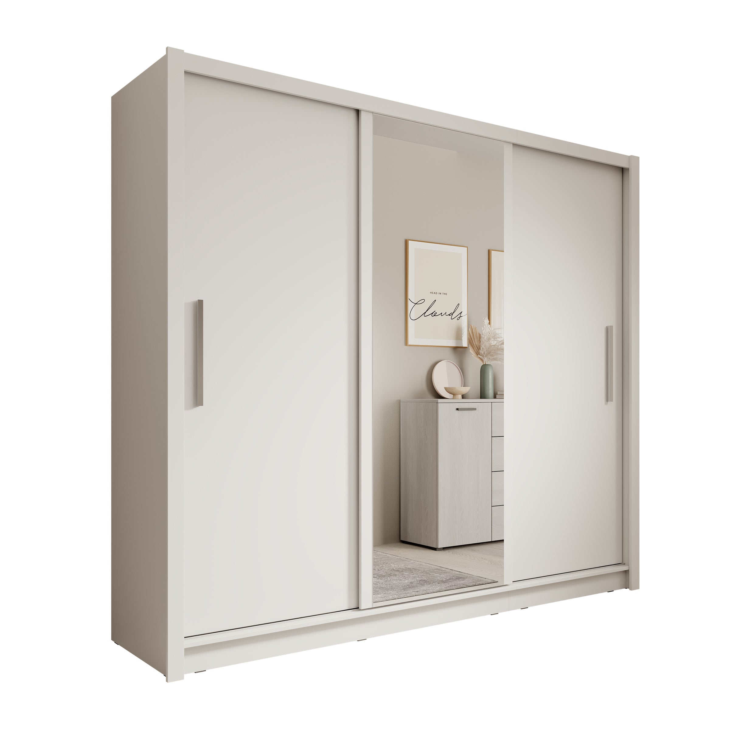 Blue - Kledingkast met schuifdeuren - Wit - 248x62x215 cm