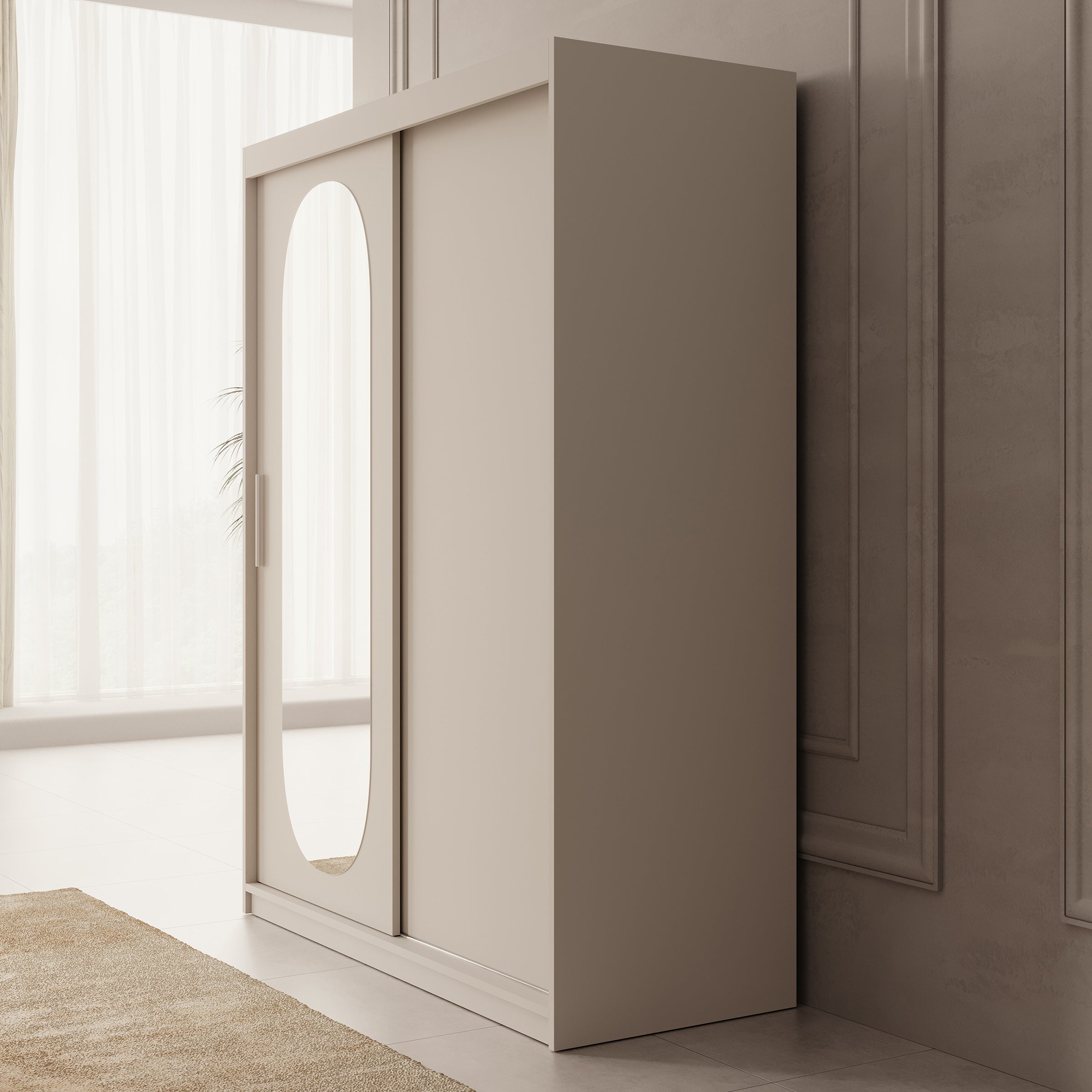 Bodhi - Kledingkast met schuifdeuren - Beige