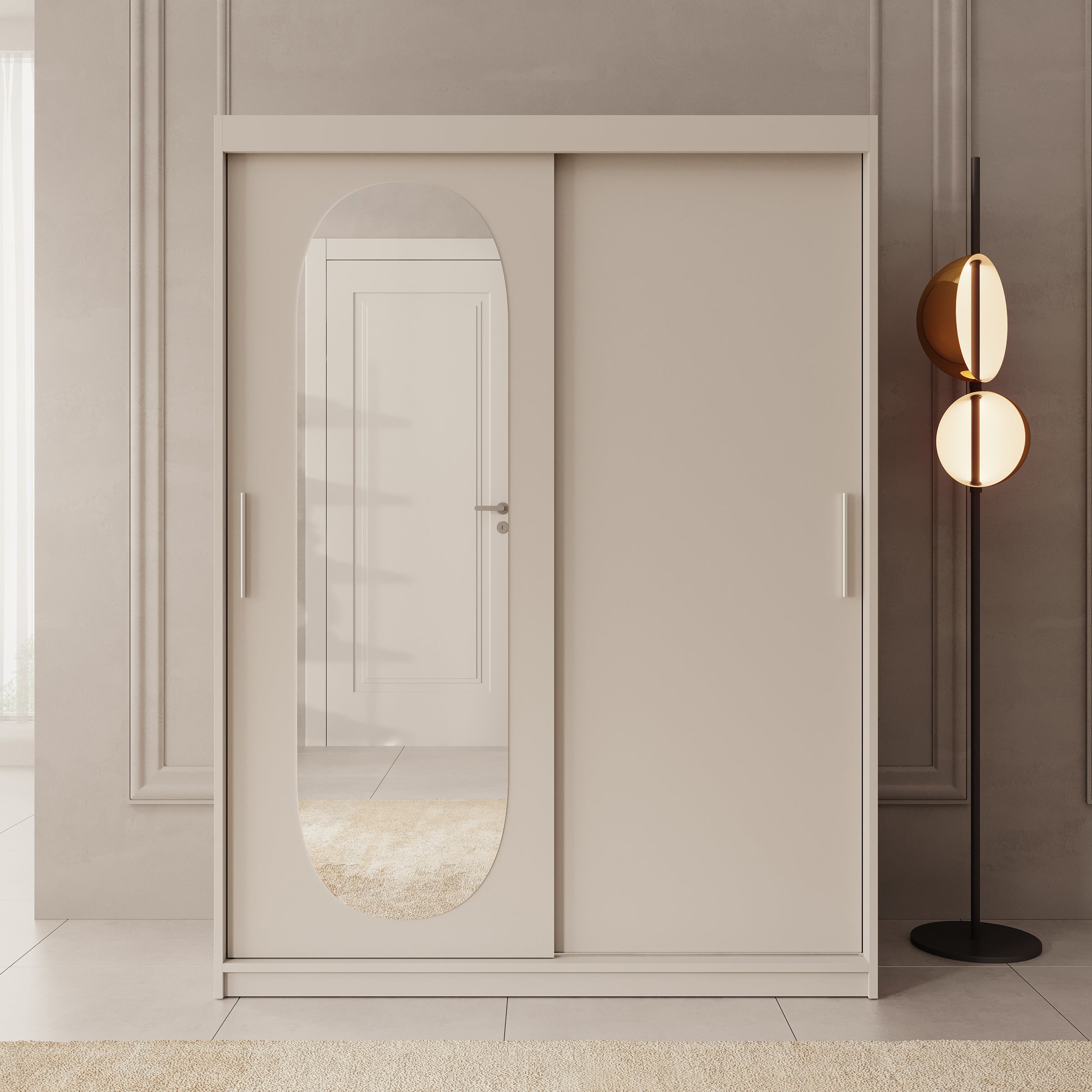 Bodhi - Kledingkast met schuifdeuren - Beige