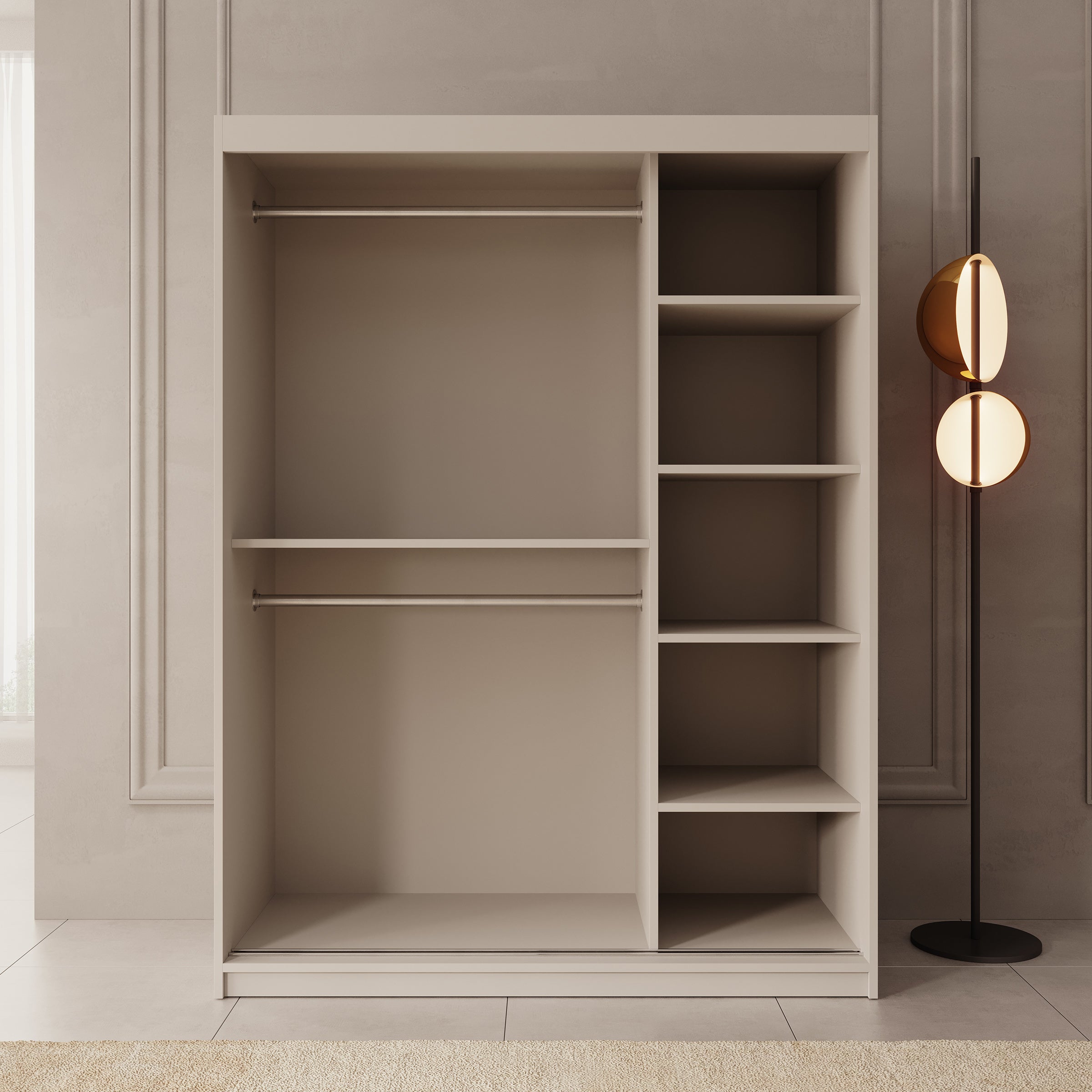 Bodhi - Kledingkast met schuifdeuren - Beige